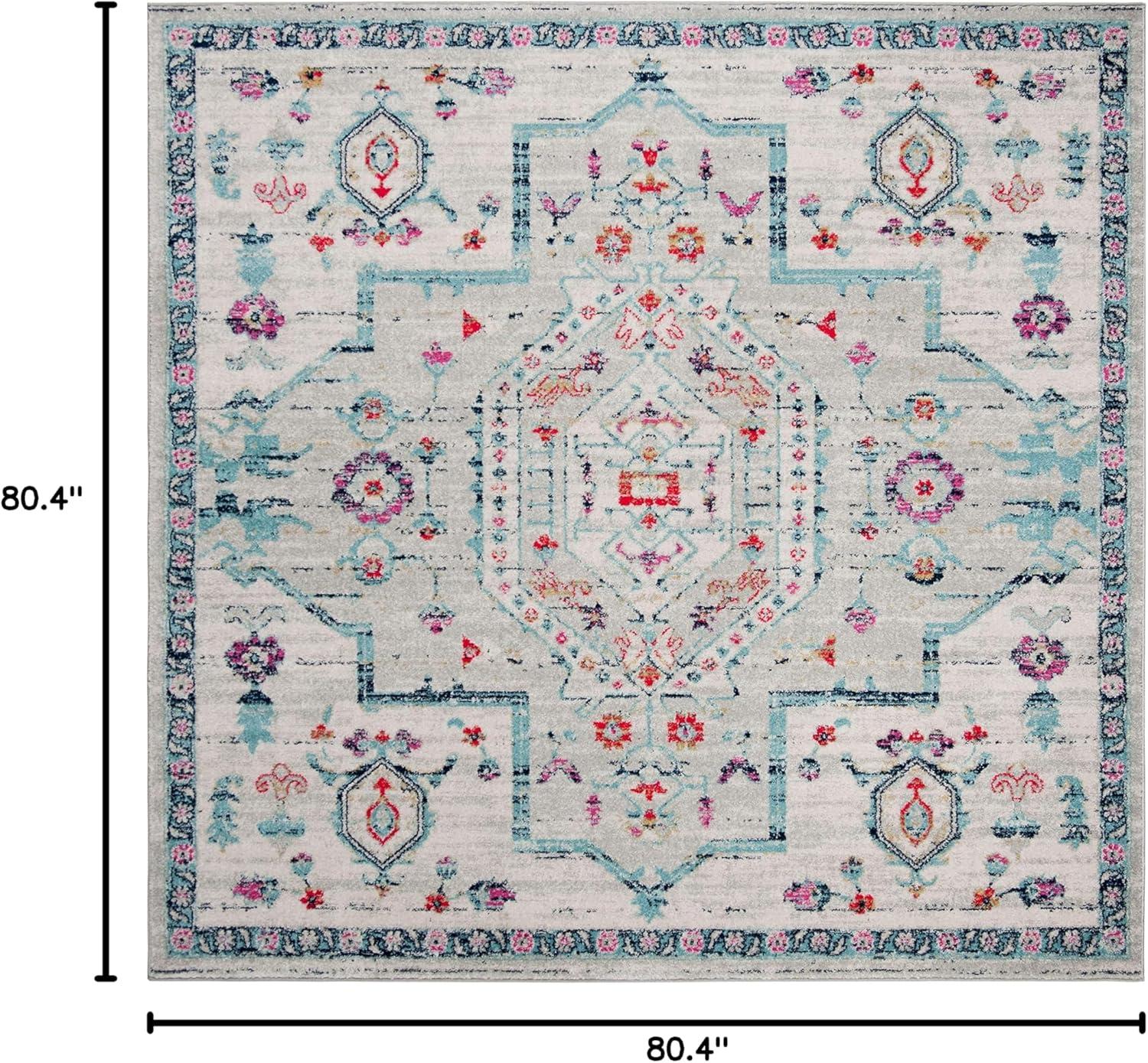 image:imageSAFAVIEH Madison Collection Area Rug 53 x 76 Light Grey amp Fuchsia Oriental Distressed Design NonShedding amp Easy Care Ideal for High Traffic Areas in Living Room Bedroom MAD928RLight GreyFuchsia