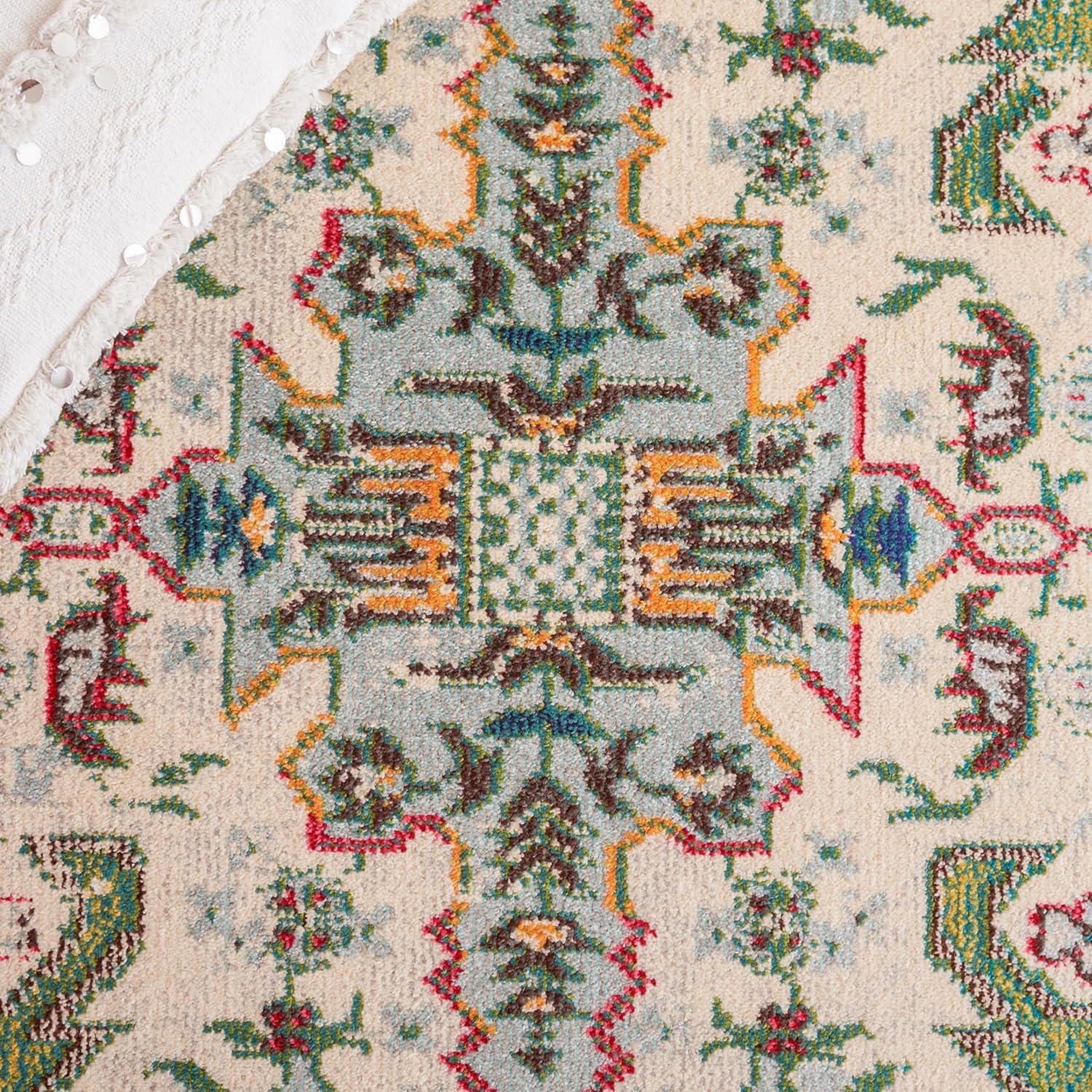 image:imageSAFAVIEH Madison Collection Area Rug 53 x 76 Navy amp Grey Boho Chic Medallion Distressed Design NonShedding amp Easy Care Ideal for High Traffic Areas in Living Room Bedroom MAD452MGreenAqua