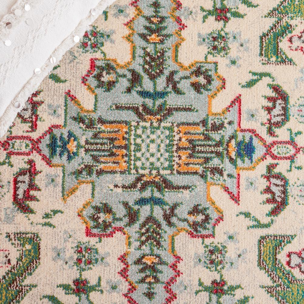 image:imageSAFAVIEH Madison Collection Area Rug 53 x 76 Navy amp Grey Boho Chic Medallion Distressed Design NonShedding amp Easy Care Ideal for High Traffic Areas in Living Room Bedroom MAD452MGreenAqua