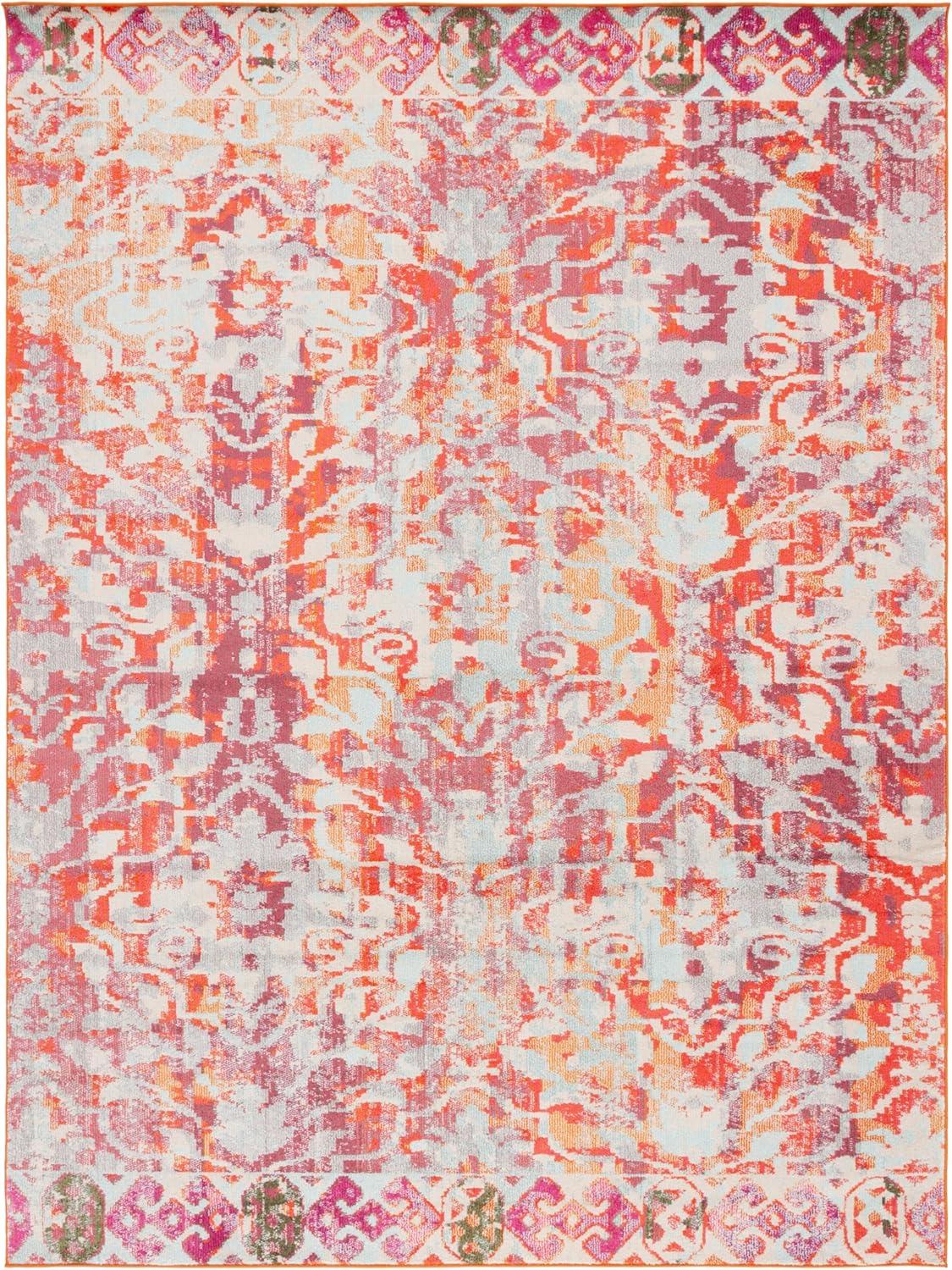 image:imageSAFAVIEH Madison Collection Area Rug 53 x 76 Navy amp Ivory Boho Distressed Design NonShedding amp Easy Care Ideal for High Traffic Areas in Living Room Bedroom MAD444NOrangeIvory