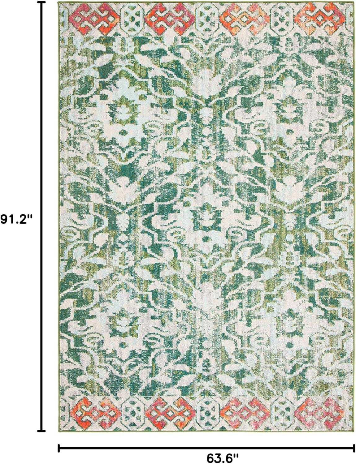 image:imageSAFAVIEH Madison Collection Area Rug 53 x 76 Navy amp Ivory Boho Distressed Design NonShedding amp Easy Care Ideal for High Traffic Areas in Living Room Bedroom MAD444NGreenIvory