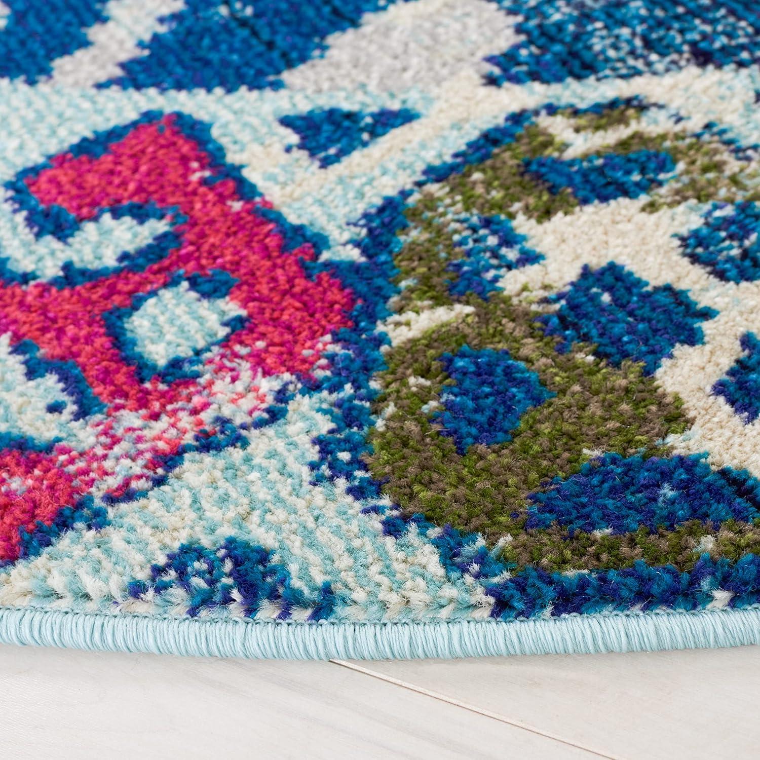 image:imageSAFAVIEH Madison Collection Area Rug 53 x 76 Navy amp Ivory Boho Distressed Design NonShedding amp Easy Care Ideal for High Traffic Areas in Living Room Bedroom MAD444NNavyIvory