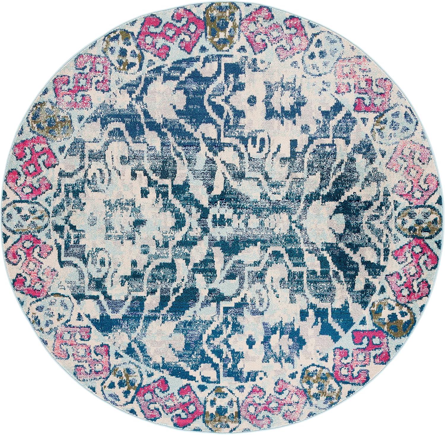 image:imageSAFAVIEH Madison Collection Area Rug 53 x 76 Navy amp Ivory Boho Distressed Design NonShedding amp Easy Care Ideal for High Traffic Areas in Living Room Bedroom MAD444NNavyIvory