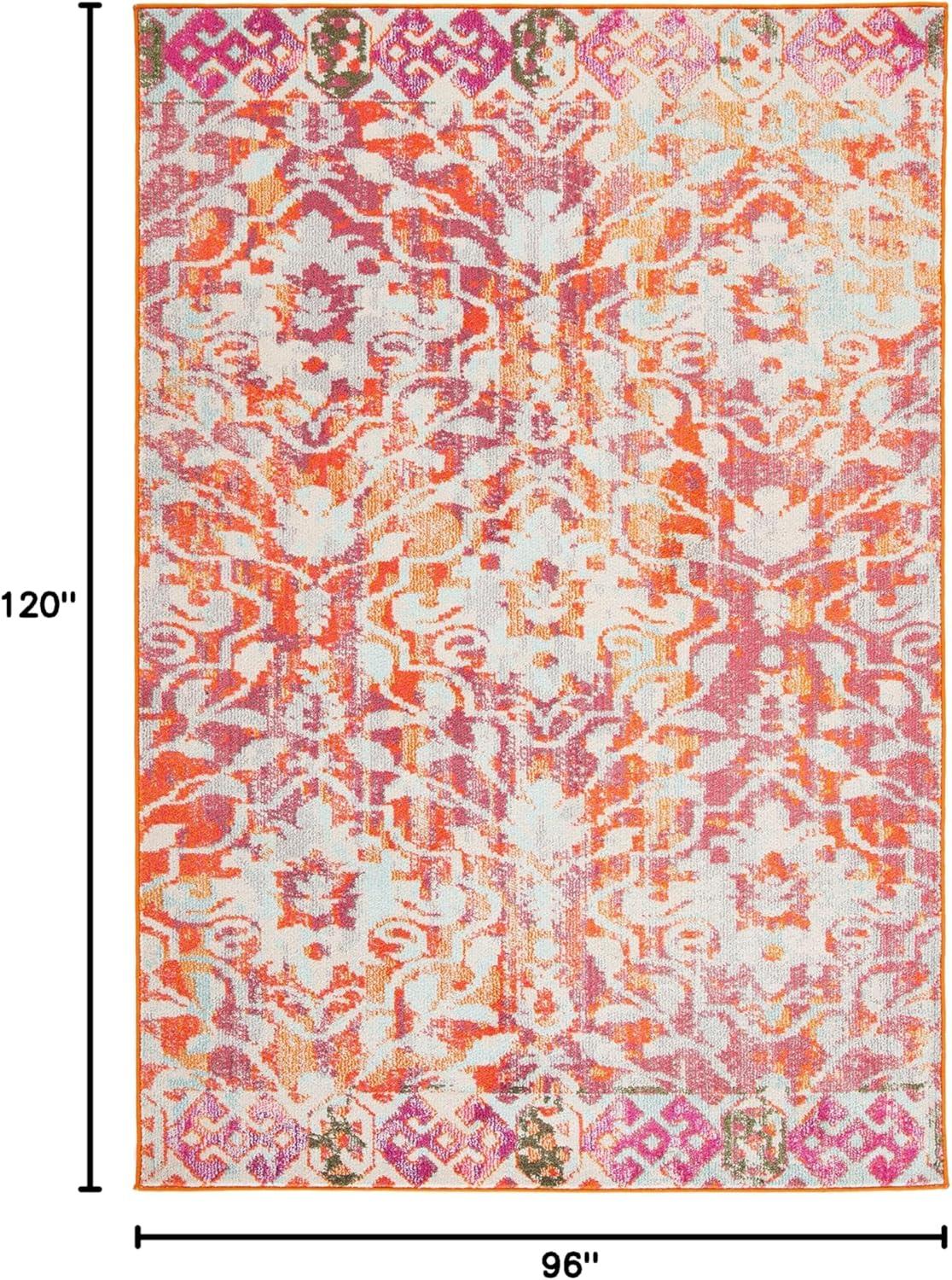image:imageSAFAVIEH Madison Collection Area Rug 53 x 76 Navy amp Ivory Boho Distressed Design NonShedding amp Easy Care Ideal for High Traffic Areas in Living Room Bedroom MAD444NOrangeIvory