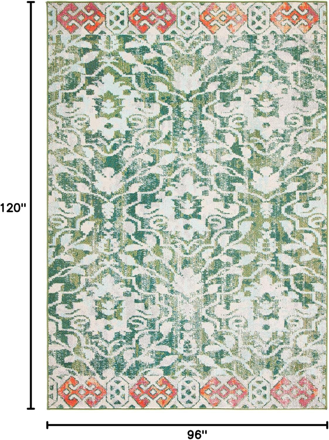 image:imageSAFAVIEH Madison Collection Area Rug 53 x 76 Navy amp Ivory Boho Distressed Design NonShedding amp Easy Care Ideal for High Traffic Areas in Living Room Bedroom MAD444NGreenIvory