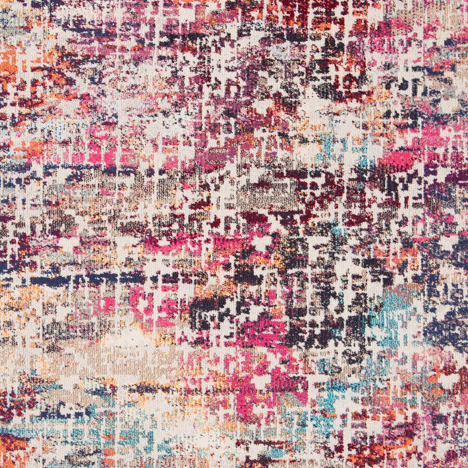 image:imageSAFAVIEH Madison Collection Area Rug 53 x 76 Red amp Light Blue Modern Abstract Design NonShedding amp Easy Care Ideal for High Traffic Areas in Living Room Bedroom MAD458CRedLight Blue