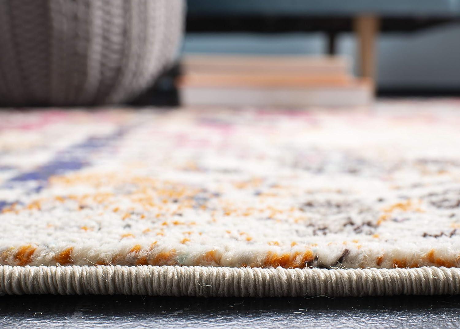 image:imageSAFAVIEH Madison Collection Area Rug 53 x 76 Red amp Light Blue Modern Abstract Design NonShedding amp Easy Care Ideal for High Traffic Areas in Living Room Bedroom MAD458CRedLight Blue
