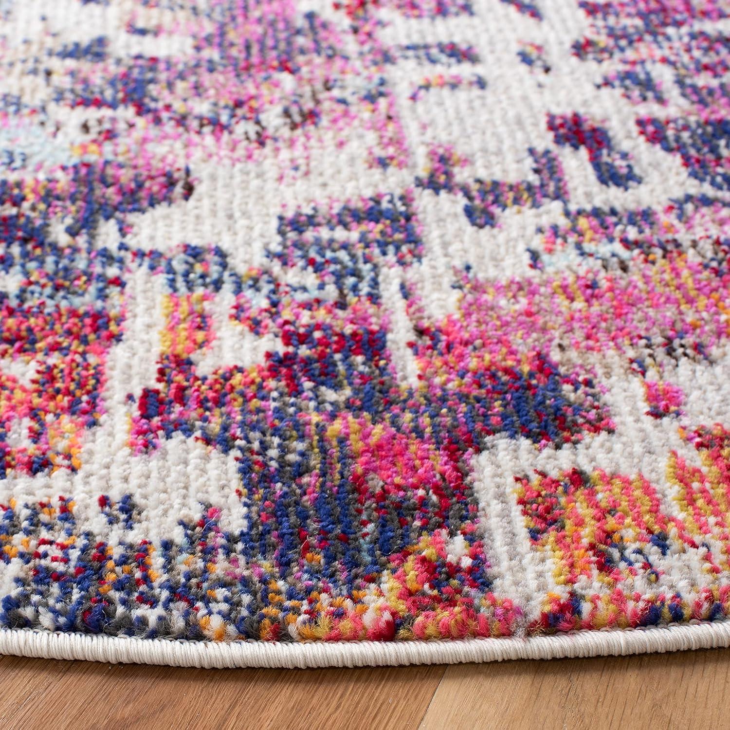 image:imageSAFAVIEH Madison Collection Area Rug 53 x 76 Red amp Light Blue Modern Abstract Design NonShedding amp Easy Care Ideal for High Traffic Areas in Living Room Bedroom MAD458CRedLight Blue