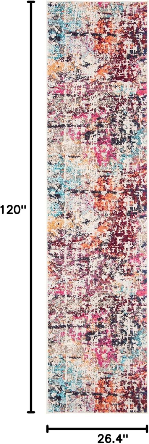 image:imageSAFAVIEH Madison Collection Area Rug 53 x 76 Red amp Light Blue Modern Abstract Design NonShedding amp Easy Care Ideal for High Traffic Areas in Living Room Bedroom MAD458CRedLight Blue
