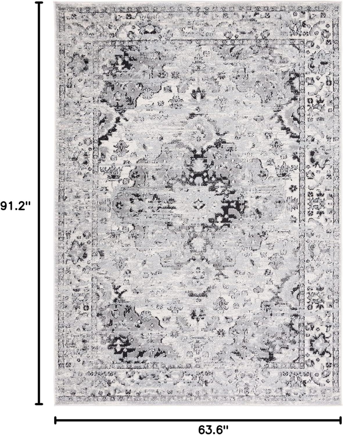 image:imageSAFAVIEH Madison Collection Area Rug 53 x 76 Teal amp Fuchsia Boho Chic Medallion Design NonShedding amp Easy Care Ideal for High Traffic Areas in Living Room Bedroom MAD154LGreyBlack