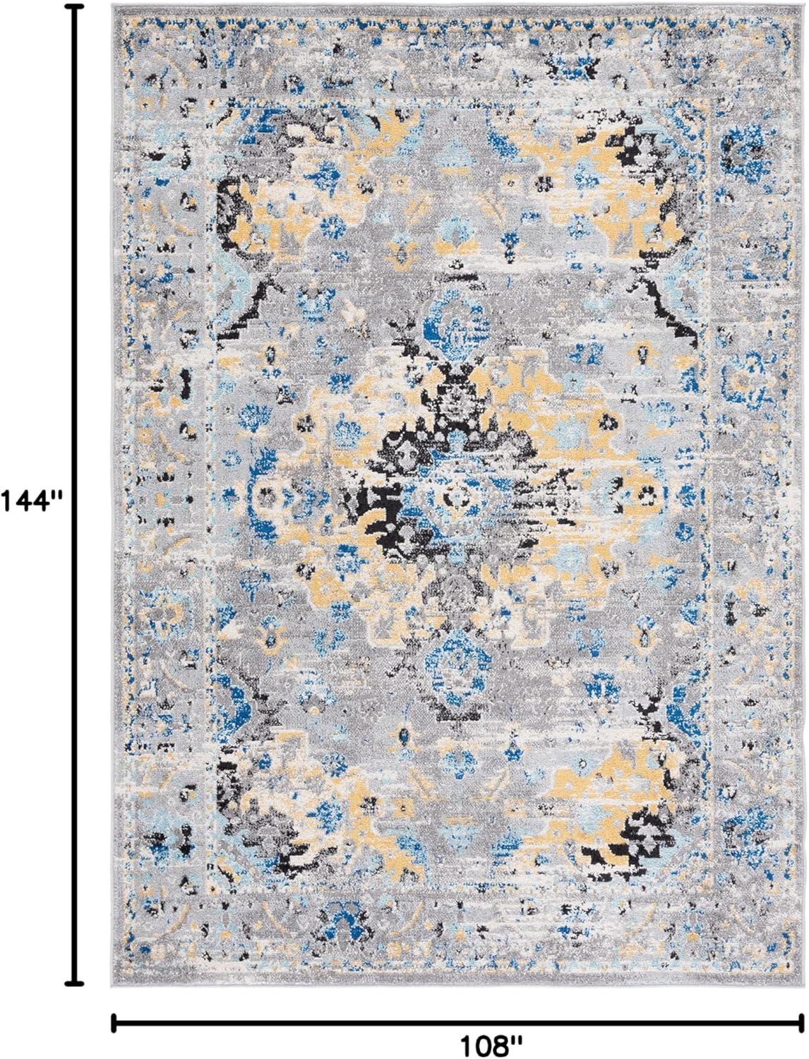 image:imageSAFAVIEH Madison Collection Area Rug 53 x 76 Teal amp Fuchsia Boho Chic Medallion Design NonShedding amp Easy Care Ideal for High Traffic Areas in Living Room Bedroom MAD154LGreyGold
