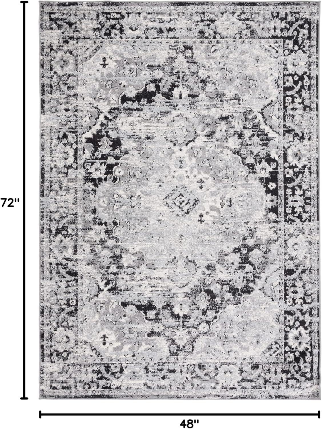 image:imageSAFAVIEH Madison Collection Area Rug 53 x 76 Teal amp Fuchsia Boho Chic Medallion Design NonShedding amp Easy Care Ideal for High Traffic Areas in Living Room Bedroom MAD154LBlackGrey