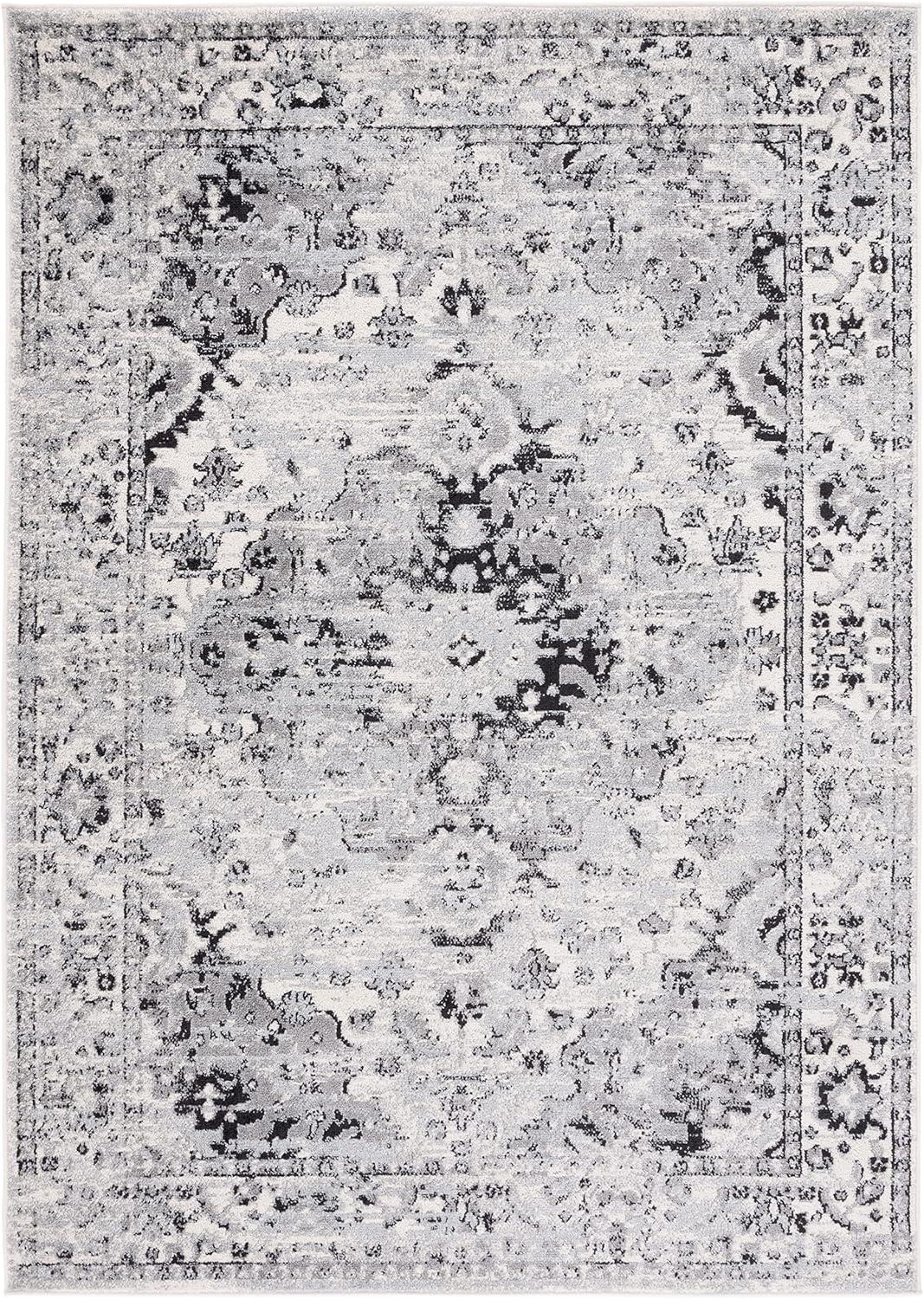 image:imageSAFAVIEH Madison Collection Area Rug 53 x 76 Teal amp Fuchsia Boho Chic Medallion Design NonShedding amp Easy Care Ideal for High Traffic Areas in Living Room Bedroom MAD154LGreyBlack