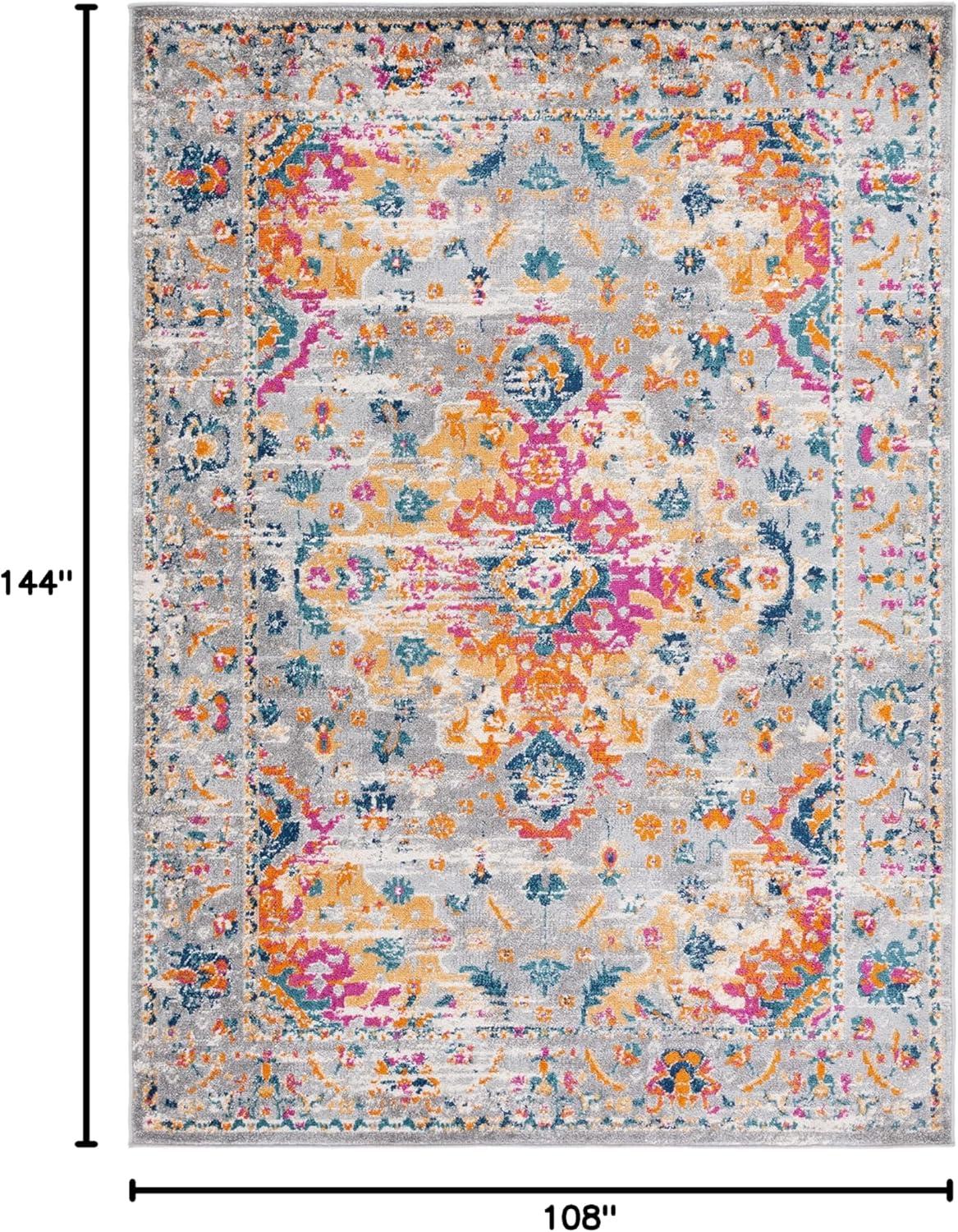 image:imageSAFAVIEH Madison Collection Area Rug 53 x 76 Teal amp Fuchsia Boho Chic Medallion Design NonShedding amp Easy Care Ideal for High Traffic Areas in Living Room Bedroom MAD154LGreyFuchsia
