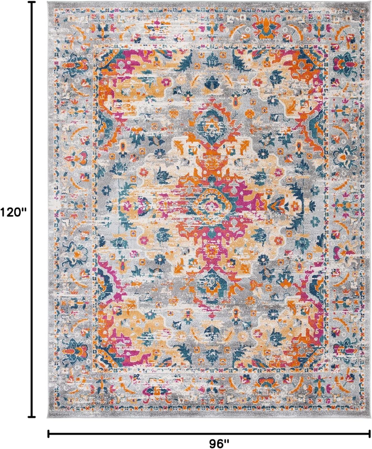 image:imageSAFAVIEH Madison Collection Area Rug 53 x 76 Teal amp Fuchsia Boho Chic Medallion Design NonShedding amp Easy Care Ideal for High Traffic Areas in Living Room Bedroom MAD154LGreyFuchsia