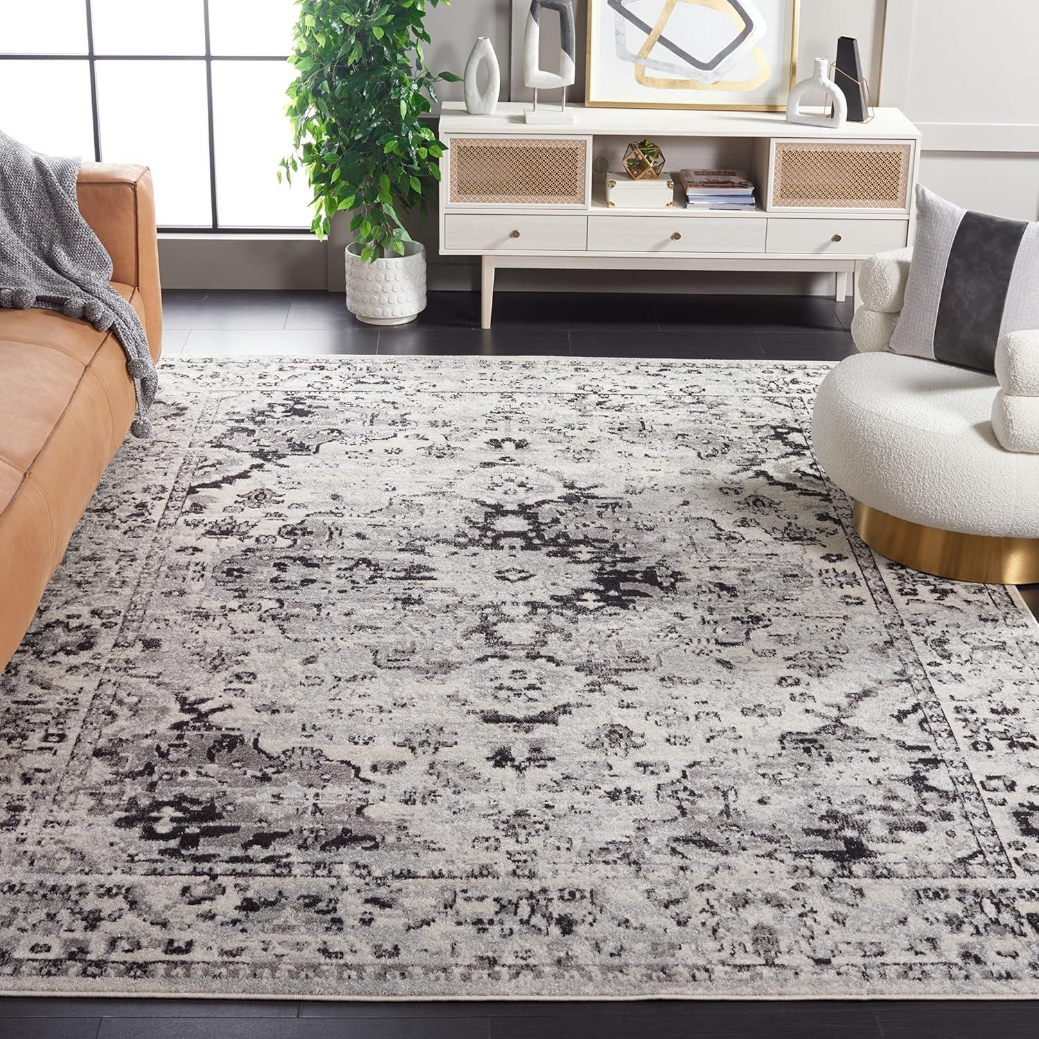 image:imageSAFAVIEH Madison Collection Area Rug 53 x 76 Teal amp Fuchsia Boho Chic Medallion Design NonShedding amp Easy Care Ideal for High Traffic Areas in Living Room Bedroom MAD154LGreyBlack
