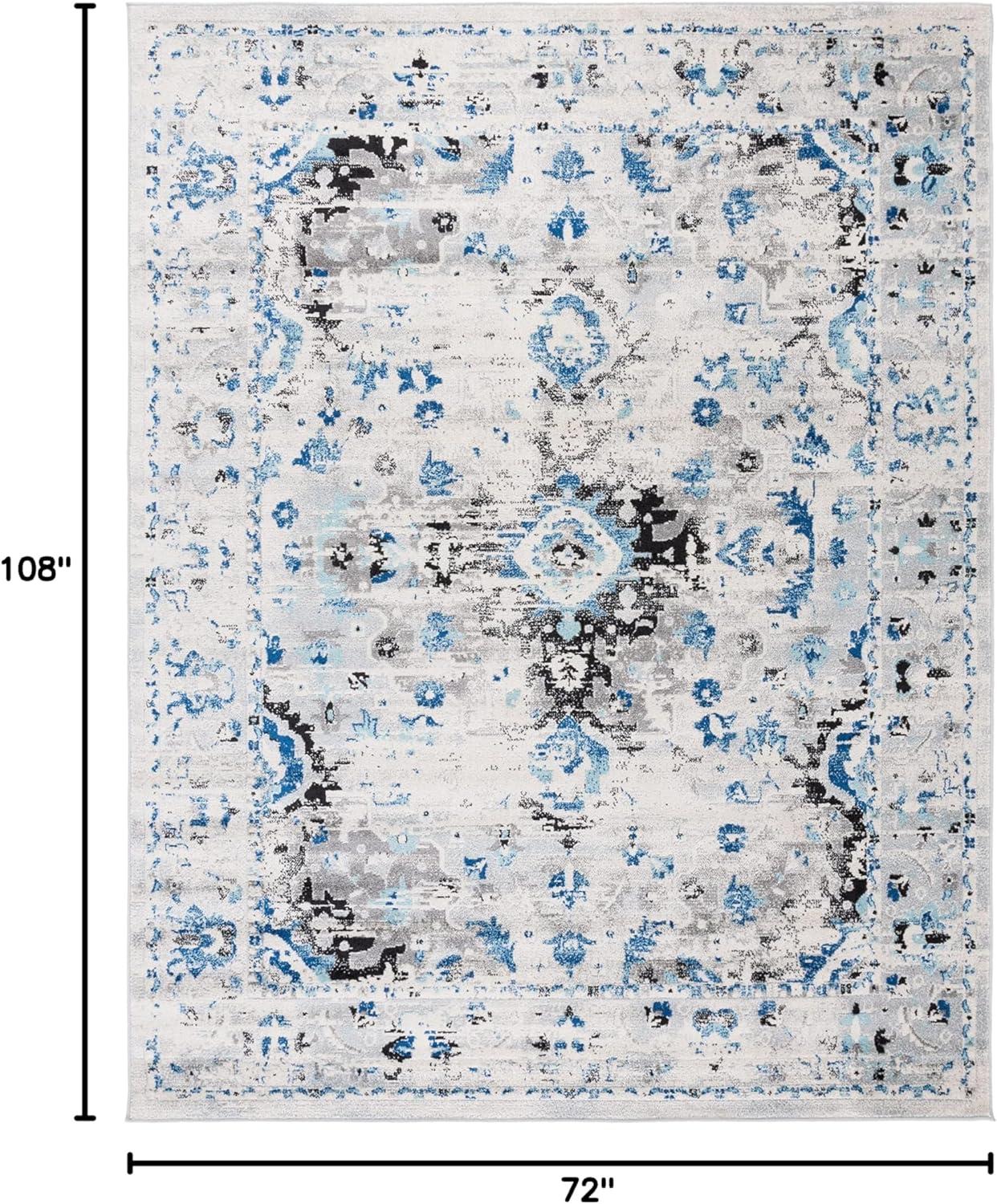 image:imageSAFAVIEH Madison Collection Area Rug 53 x 76 Teal amp Fuchsia Boho Chic Medallion Design NonShedding amp Easy Care Ideal for High Traffic Areas in Living Room Bedroom MAD154LIvoryBlue