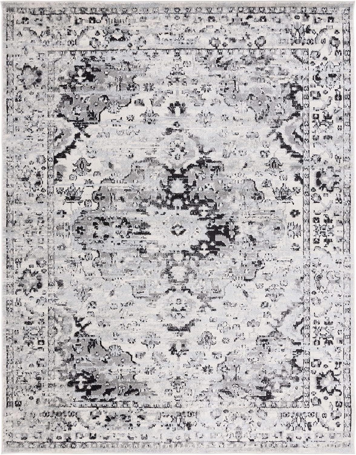 image:imageSAFAVIEH Madison Collection Area Rug 53 x 76 Teal amp Fuchsia Boho Chic Medallion Design NonShedding amp Easy Care Ideal for High Traffic Areas in Living Room Bedroom MAD154LGreyBlack