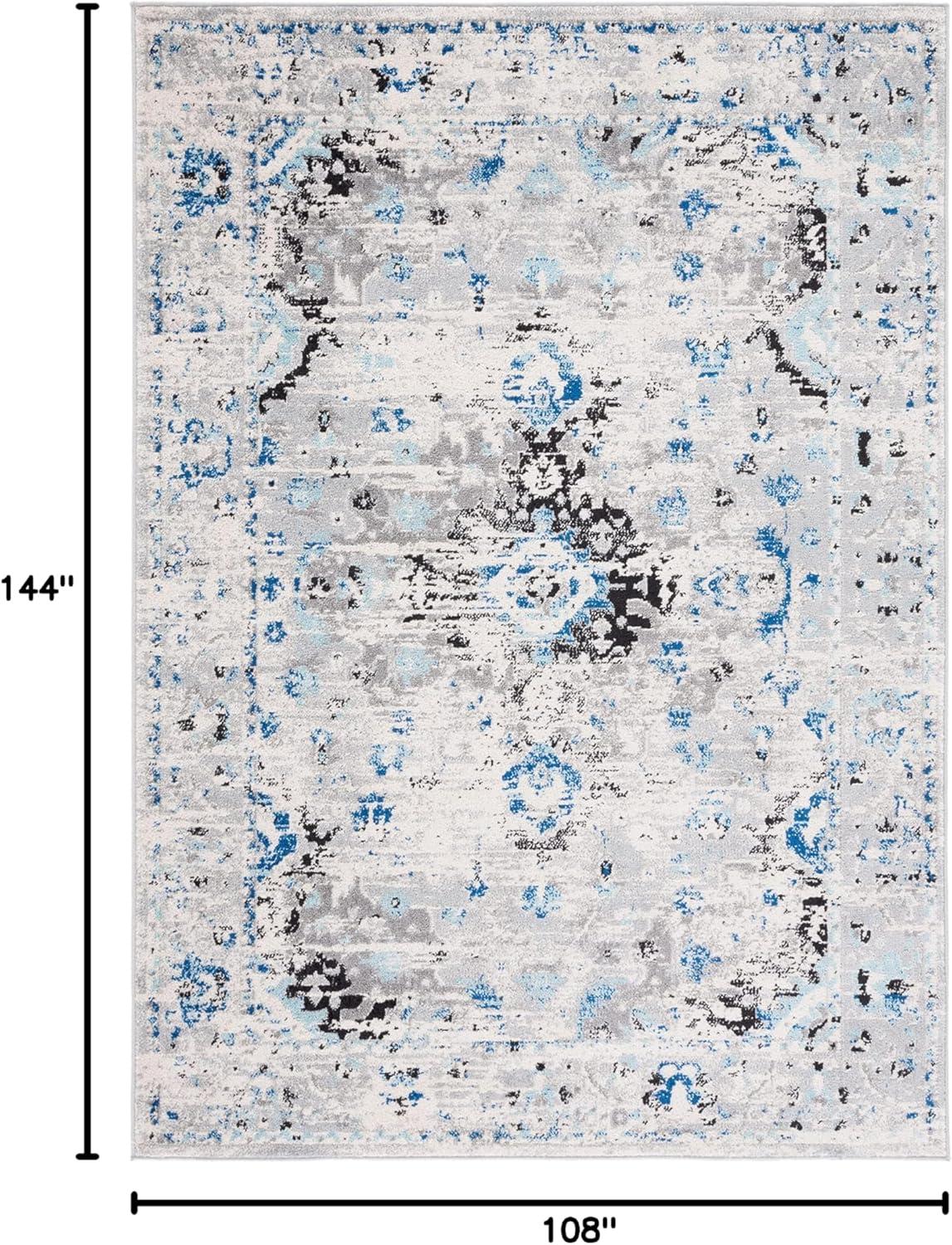 image:imageSAFAVIEH Madison Collection Area Rug 53 x 76 Teal amp Fuchsia Boho Chic Medallion Design NonShedding amp Easy Care Ideal for High Traffic Areas in Living Room Bedroom MAD154LIvoryBlue