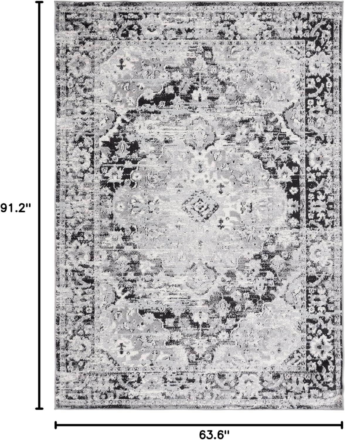 image:imageSAFAVIEH Madison Collection Area Rug 53 x 76 Teal amp Fuchsia Boho Chic Medallion Design NonShedding amp Easy Care Ideal for High Traffic Areas in Living Room Bedroom MAD154LBlackGrey