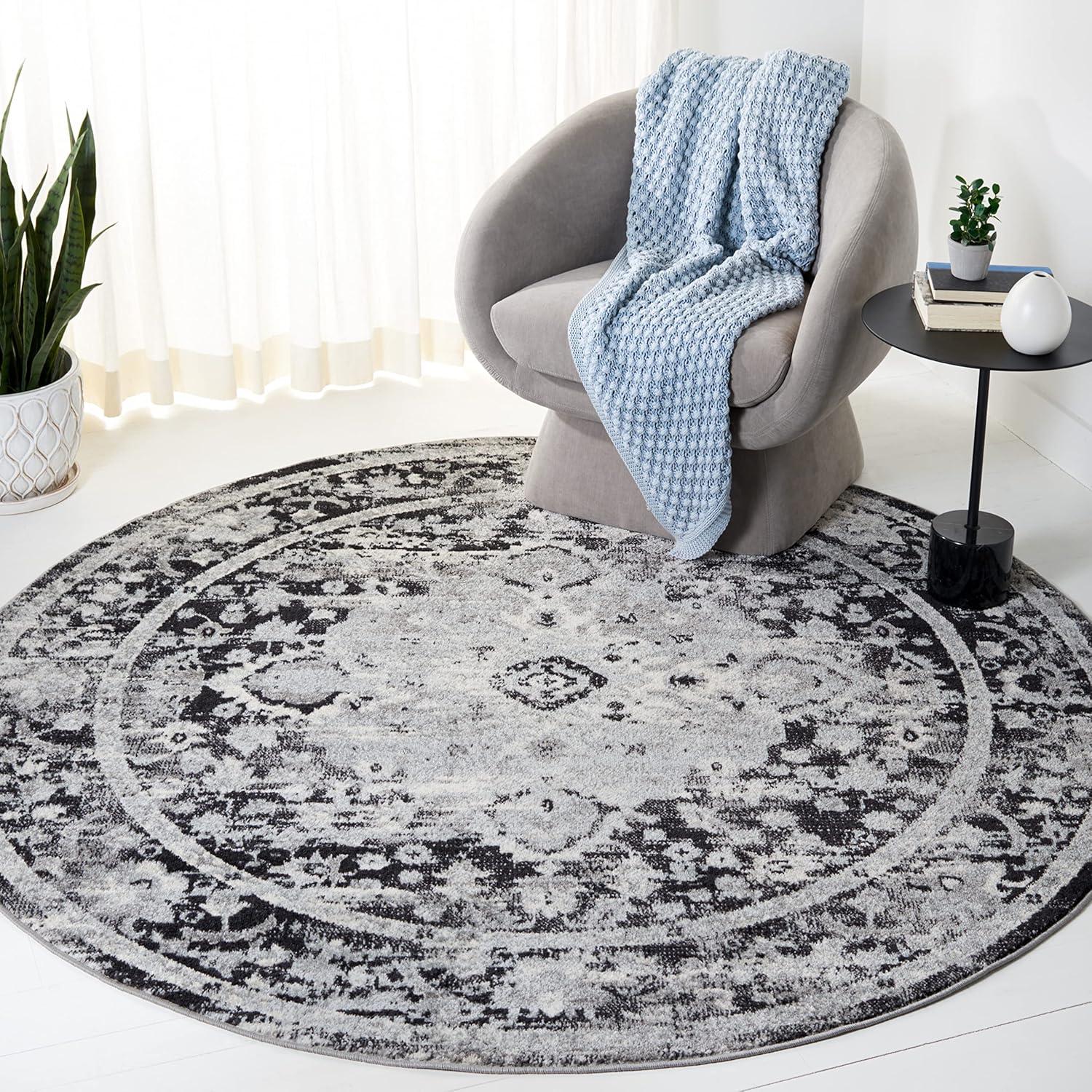 image:imageSAFAVIEH Madison Collection Area Rug 53 x 76 Teal amp Fuchsia Boho Chic Medallion Design NonShedding amp Easy Care Ideal for High Traffic Areas in Living Room Bedroom MAD154LBlackGrey