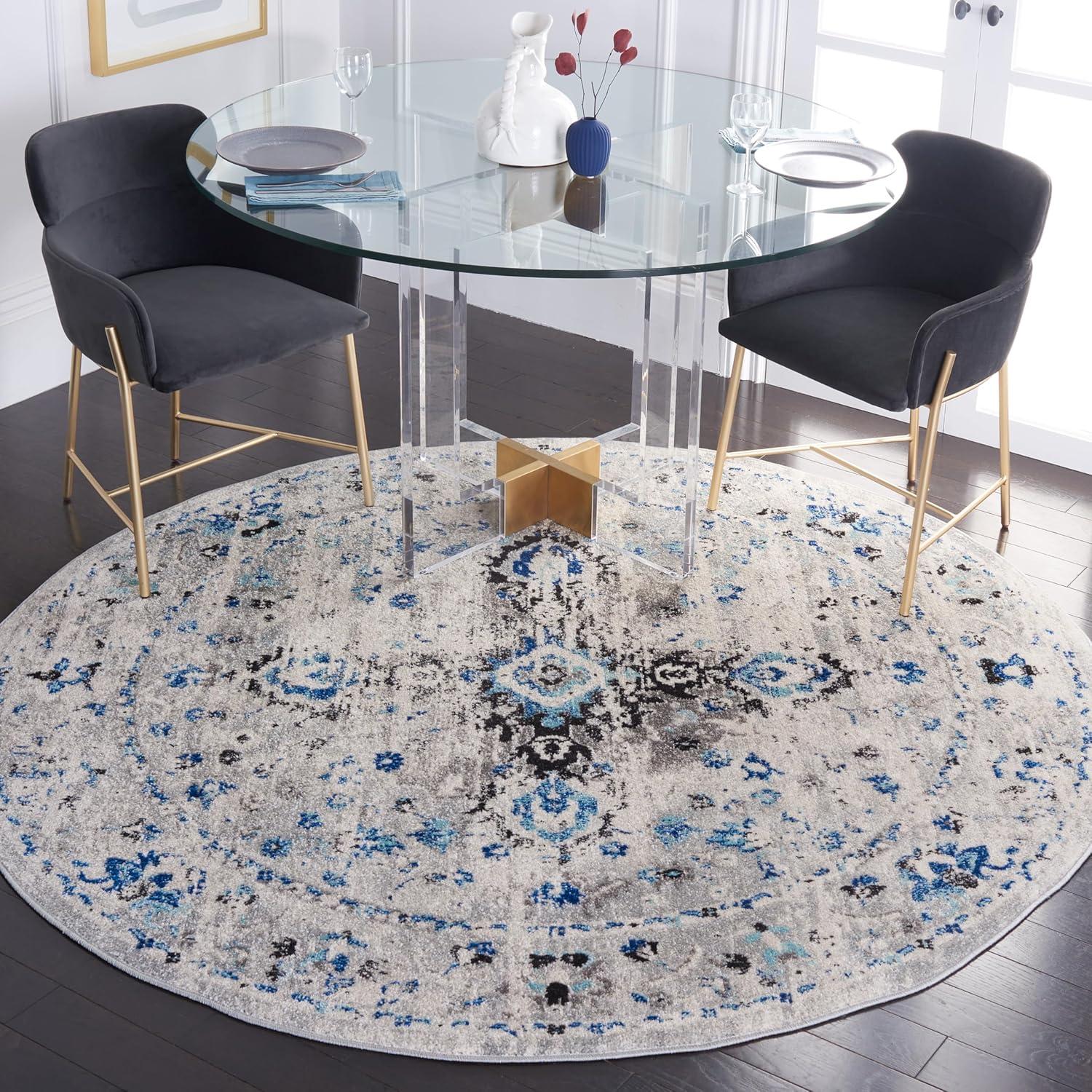 image:imageSAFAVIEH Madison Collection Area Rug 53 x 76 Teal amp Fuchsia Boho Chic Medallion Design NonShedding amp Easy Care Ideal for High Traffic Areas in Living Room Bedroom MAD154LIvoryBlue