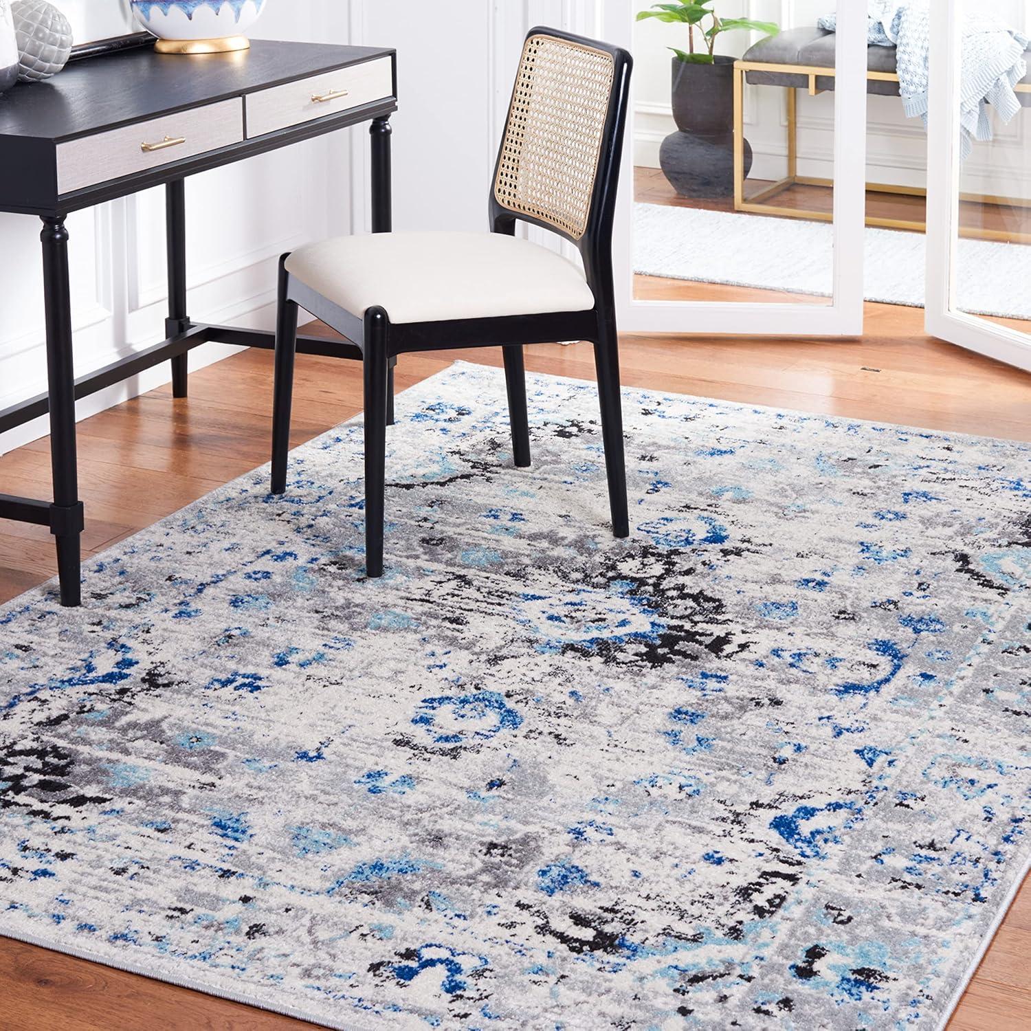 image:imageSAFAVIEH Madison Collection Area Rug 53 x 76 Teal amp Fuchsia Boho Chic Medallion Design NonShedding amp Easy Care Ideal for High Traffic Areas in Living Room Bedroom MAD154LIvoryBlue