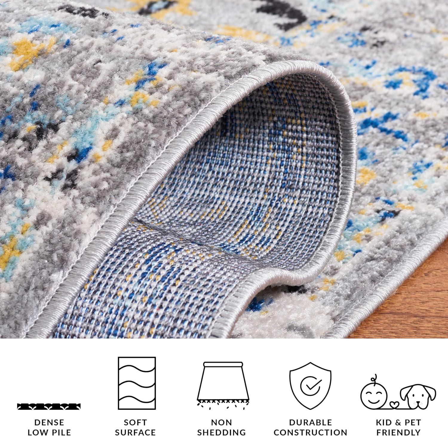 image:imageSAFAVIEH Madison Collection Area Rug 53 x 76 Teal amp Fuchsia Boho Chic Medallion Design NonShedding amp Easy Care Ideal for High Traffic Areas in Living Room Bedroom MAD154LGreyGold
