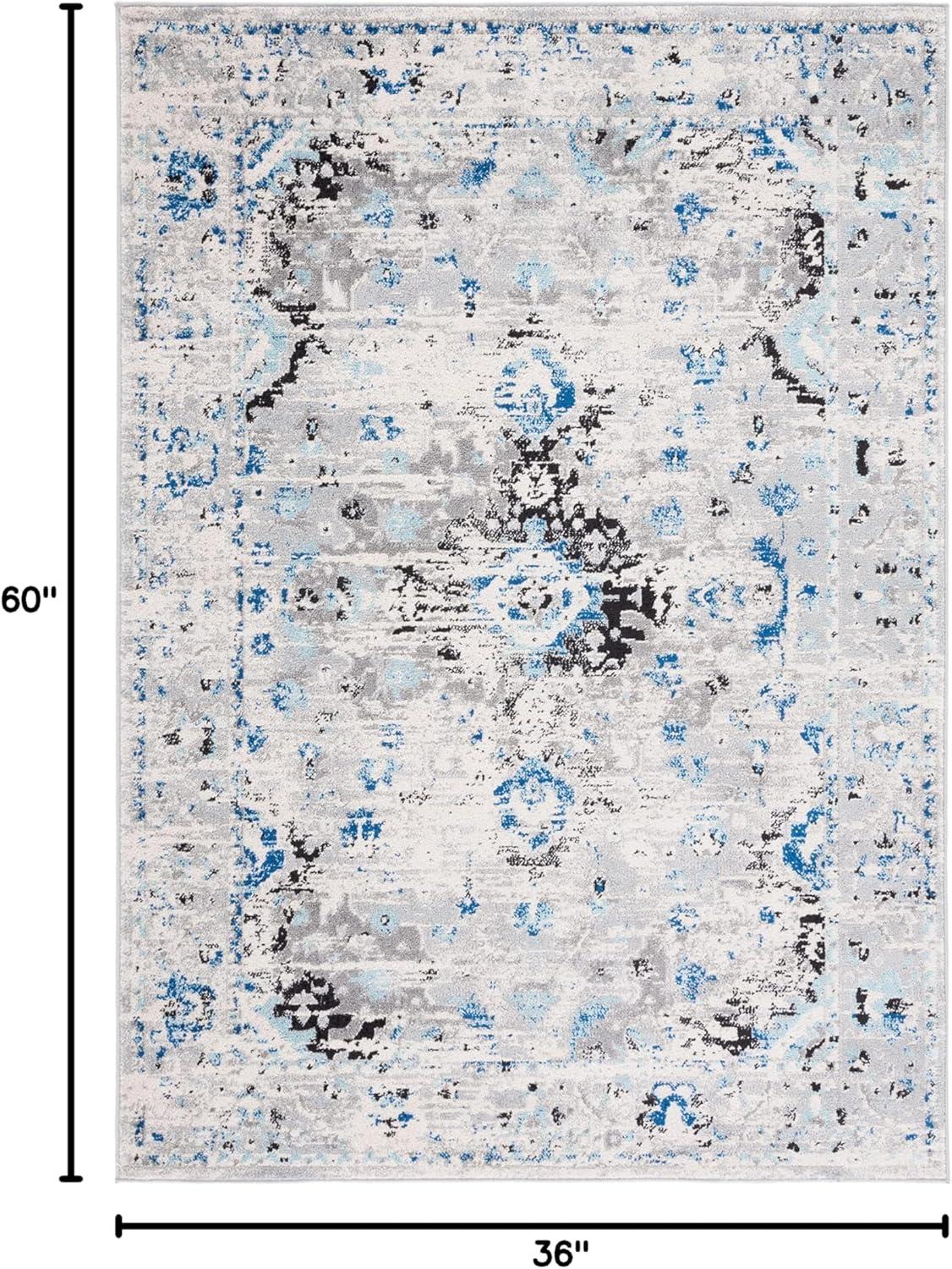 image:imageSAFAVIEH Madison Collection Area Rug 53 x 76 Teal amp Fuchsia Boho Chic Medallion Design NonShedding amp Easy Care Ideal for High Traffic Areas in Living Room Bedroom MAD154LIvoryBlue