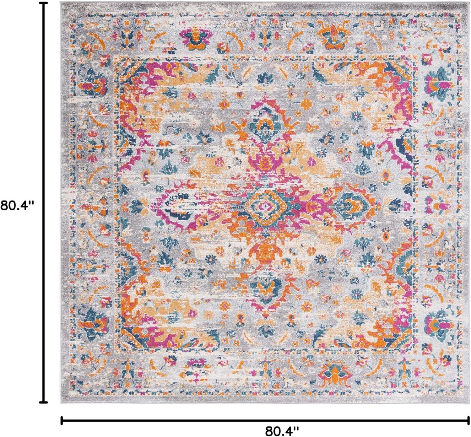 image:imageSAFAVIEH Madison Collection Area Rug 53 x 76 Teal amp Fuchsia Boho Chic Medallion Design NonShedding amp Easy Care Ideal for High Traffic Areas in Living Room Bedroom MAD154LGreyFuchsia