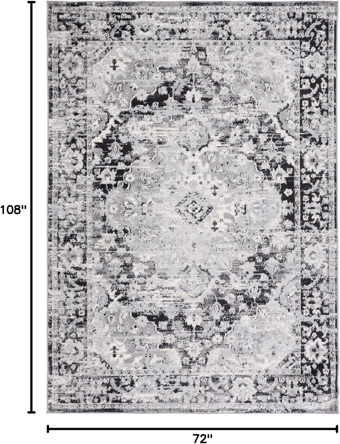 image:imageSAFAVIEH Madison Collection Area Rug 53 x 76 Teal amp Fuchsia Boho Chic Medallion Design NonShedding amp Easy Care Ideal for High Traffic Areas in Living Room Bedroom MAD154LBlackGrey