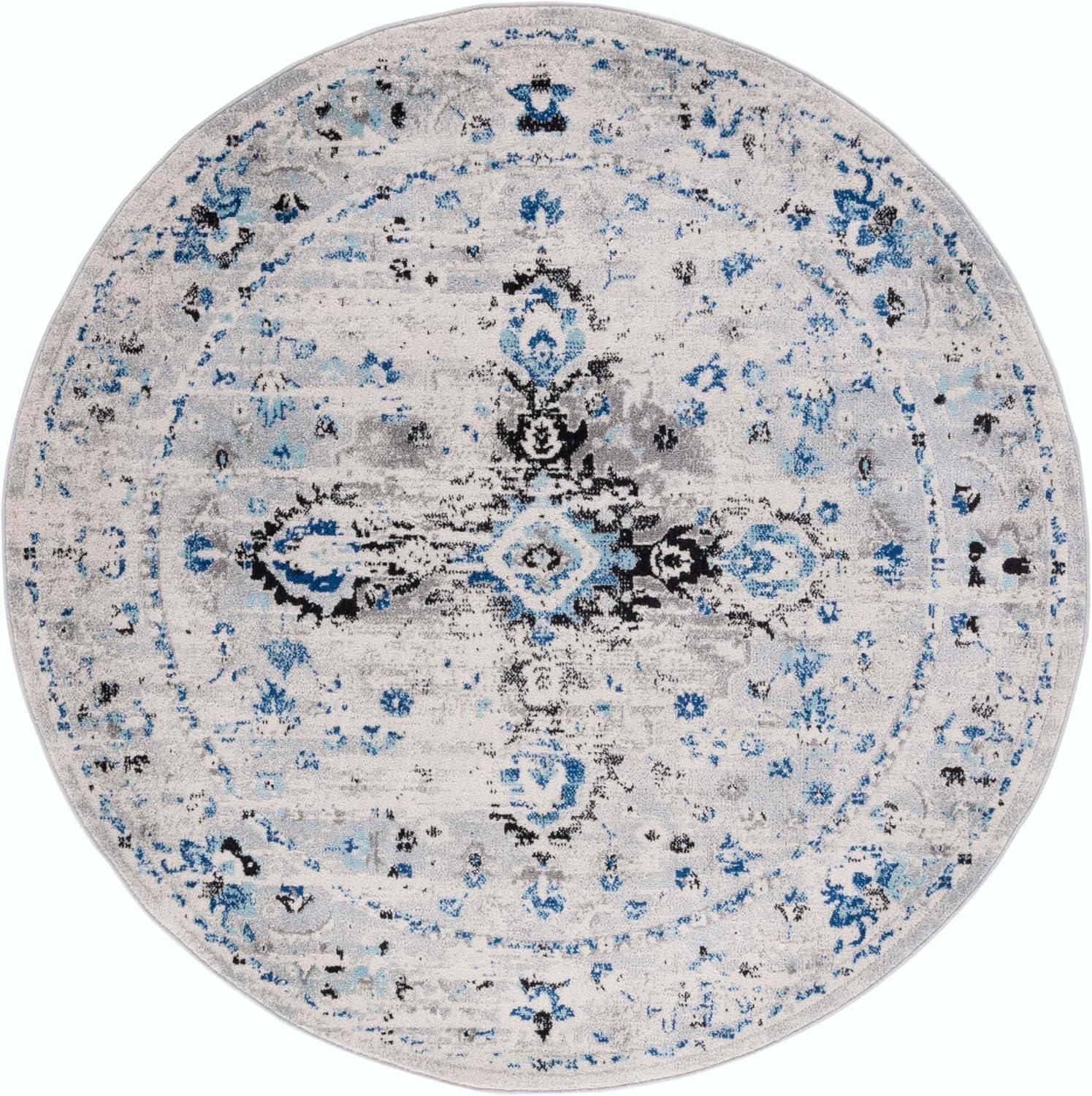 image:imageSAFAVIEH Madison Collection Area Rug 53 x 76 Teal amp Fuchsia Boho Chic Medallion Design NonShedding amp Easy Care Ideal for High Traffic Areas in Living Room Bedroom MAD154LIvoryBlue