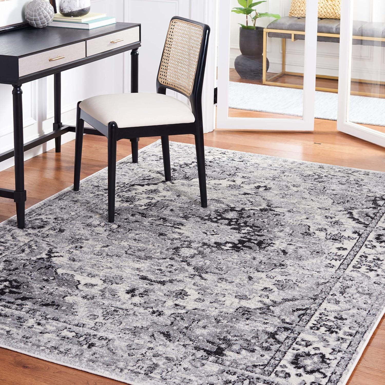 image:imageSAFAVIEH Madison Collection Area Rug 53 x 76 Teal amp Fuchsia Boho Chic Medallion Design NonShedding amp Easy Care Ideal for High Traffic Areas in Living Room Bedroom MAD154LGreyBlack