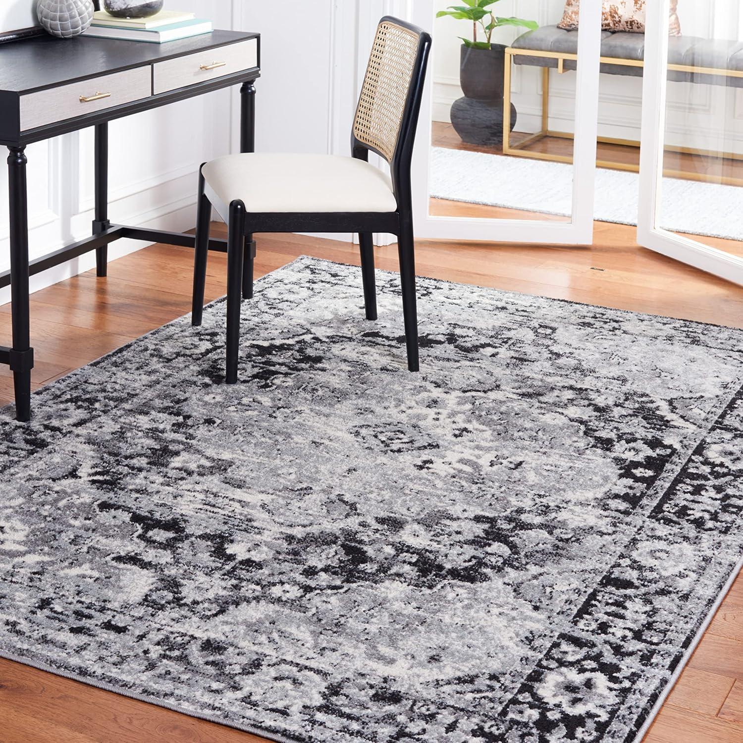 image:imageSAFAVIEH Madison Collection Area Rug 53 x 76 Teal amp Fuchsia Boho Chic Medallion Design NonShedding amp Easy Care Ideal for High Traffic Areas in Living Room Bedroom MAD154LBlackGrey