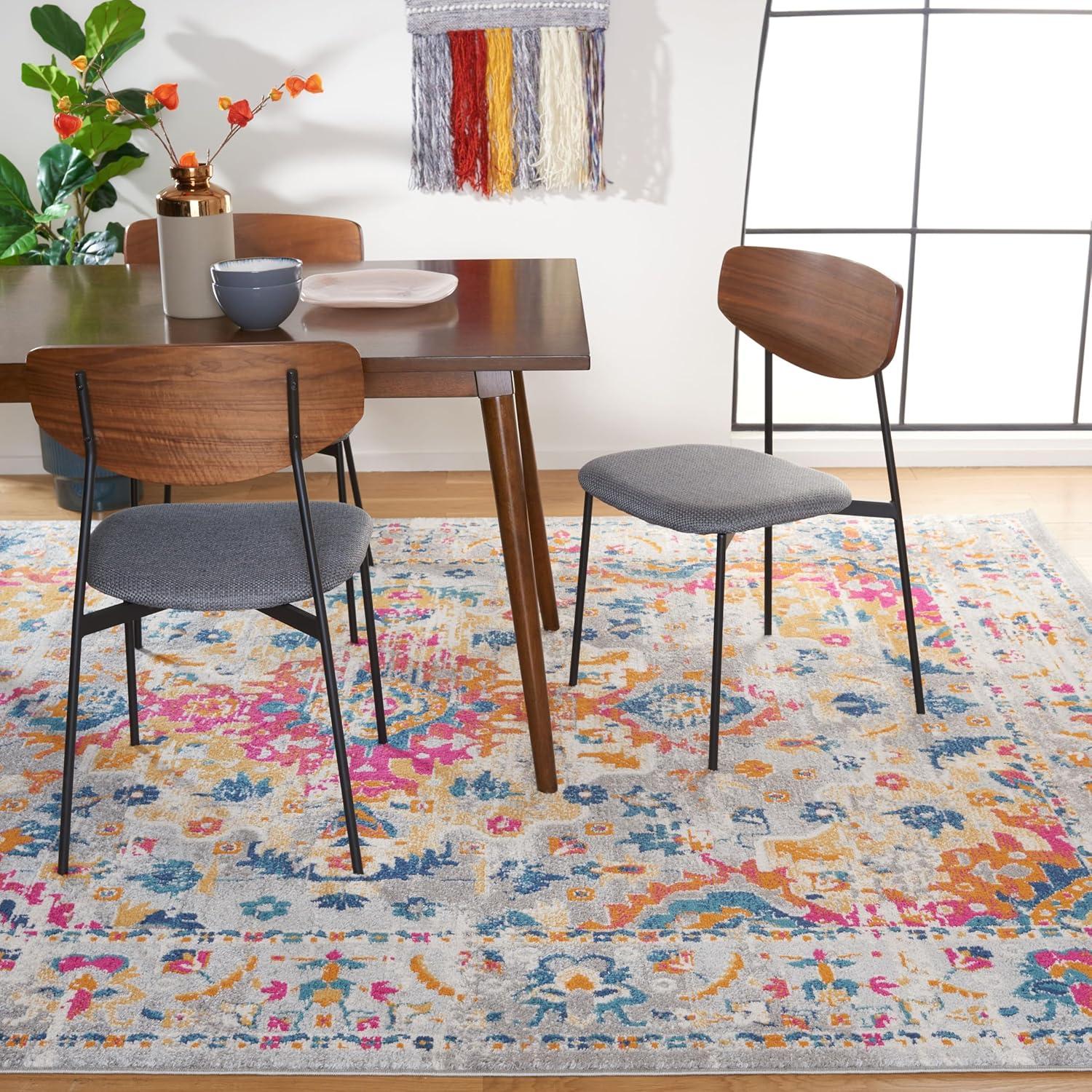image:imageSAFAVIEH Madison Collection Area Rug 53 x 76 Teal amp Fuchsia Boho Chic Medallion Design NonShedding amp Easy Care Ideal for High Traffic Areas in Living Room Bedroom MAD154LGreyFuchsia