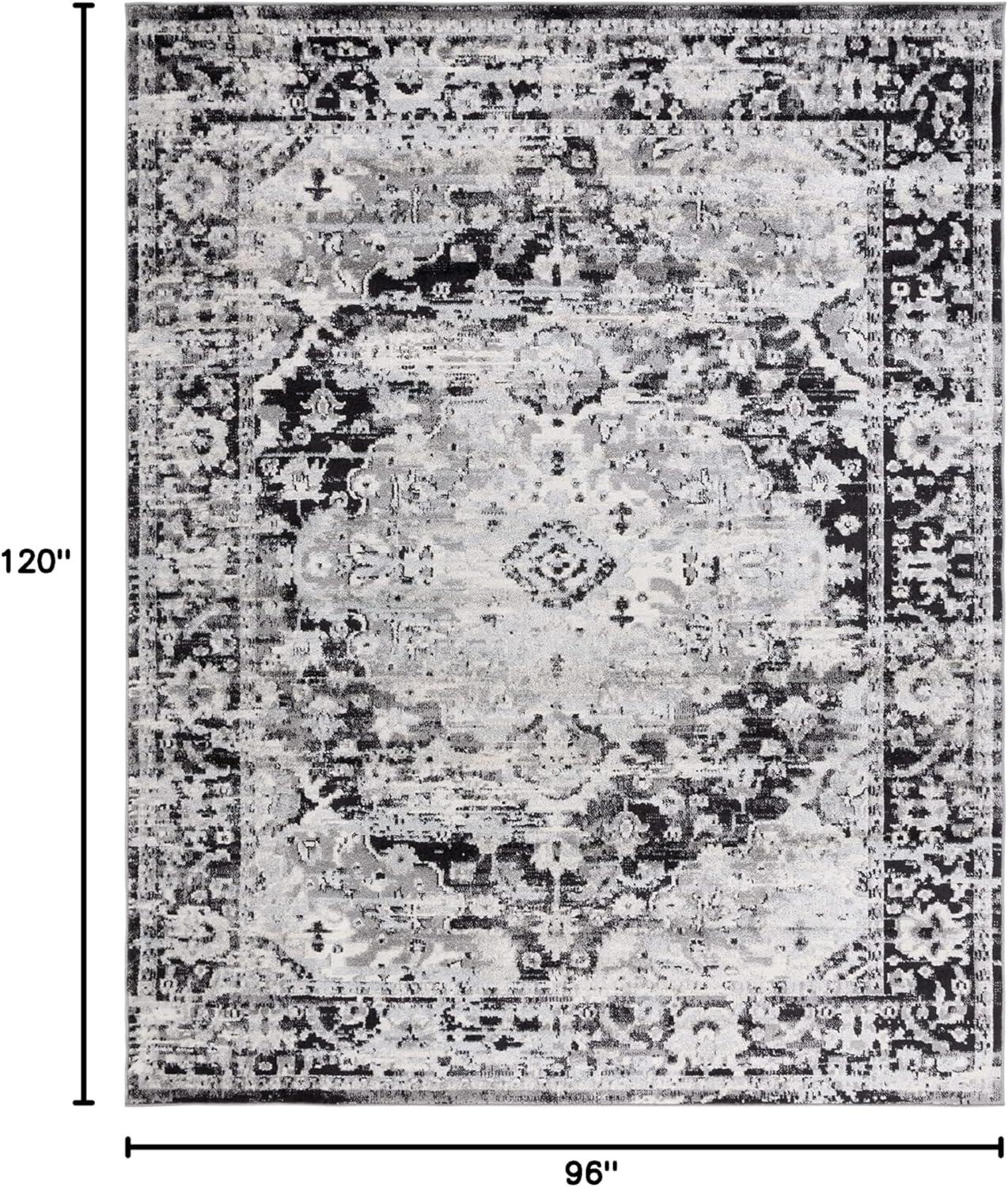 image:imageSAFAVIEH Madison Collection Area Rug 53 x 76 Teal amp Fuchsia Boho Chic Medallion Design NonShedding amp Easy Care Ideal for High Traffic Areas in Living Room Bedroom MAD154LBlackGrey