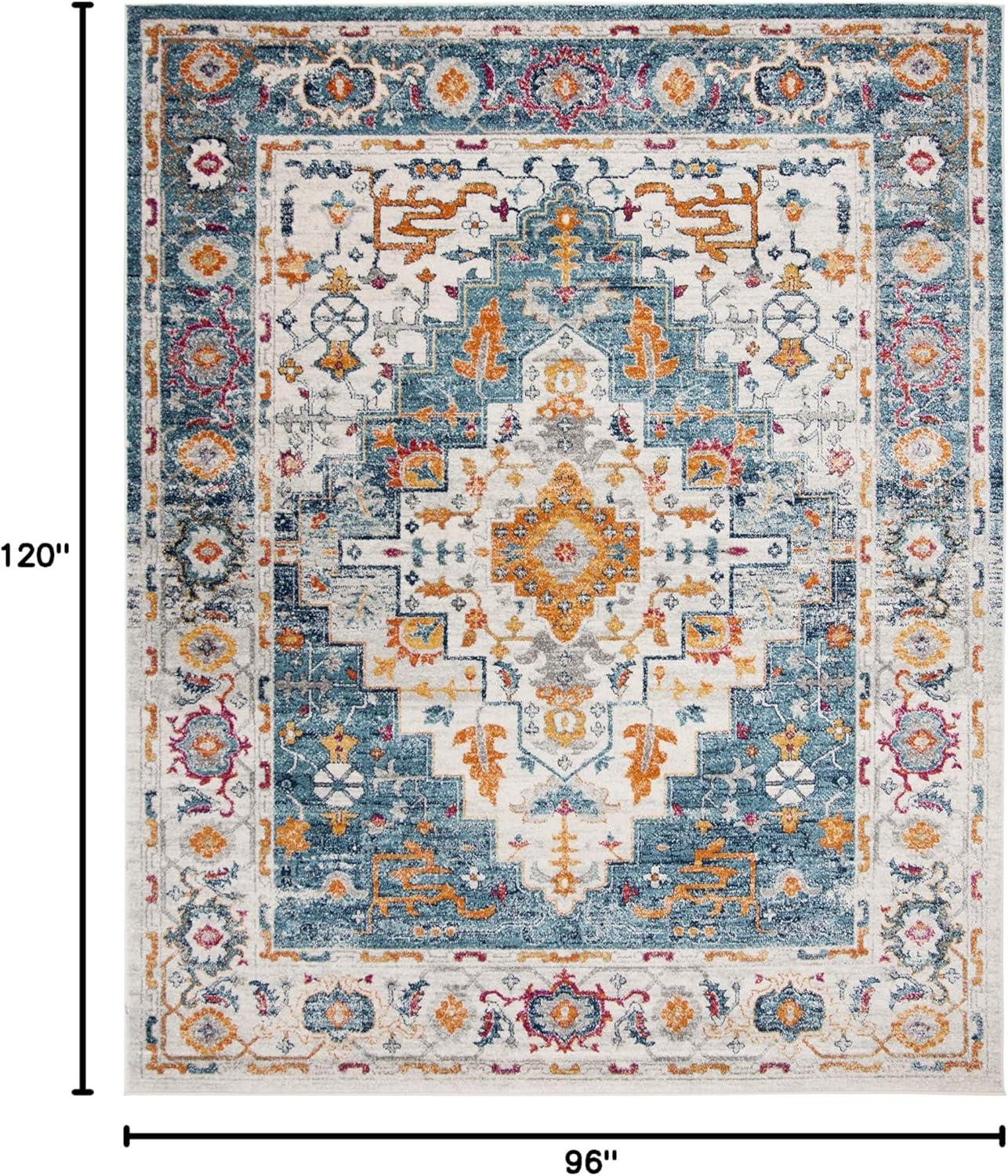 image:imageSAFAVIEH Madison Collection Area Rug 53 x 76 Turquoise amp Ivory Boho Chic Medallion Design NonShedding amp Easy Care Ideal for High Traffic Areas in Living Room Bedroom MAD156KTurquoiseIvory