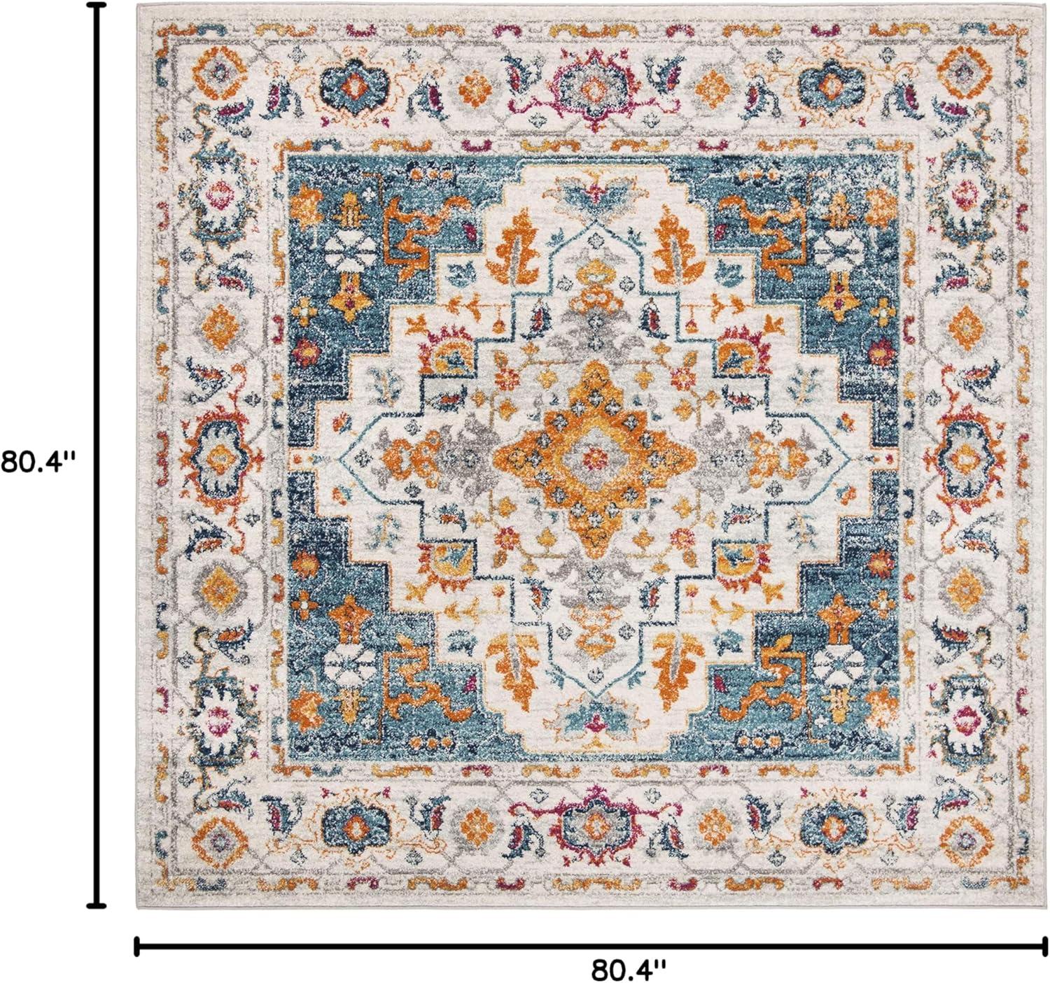 image:imageSAFAVIEH Madison Collection Area Rug 53 x 76 Turquoise amp Ivory Boho Chic Medallion Design NonShedding amp Easy Care Ideal for High Traffic Areas in Living Room Bedroom MAD156KTurquoiseIvory