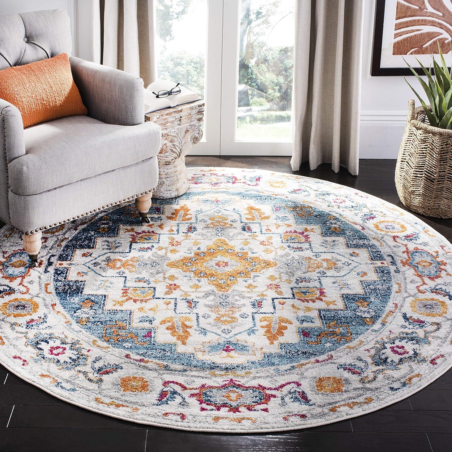 image:imageSAFAVIEH Madison Collection Area Rug 53 x 76 Turquoise amp Ivory Boho Chic Medallion Design NonShedding amp Easy Care Ideal for High Traffic Areas in Living Room Bedroom MAD156KTurquoiseIvory