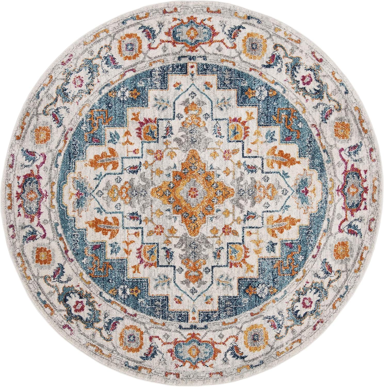 image:imageSAFAVIEH Madison Collection Area Rug 53 x 76 Turquoise amp Ivory Boho Chic Medallion Design NonShedding amp Easy Care Ideal for High Traffic Areas in Living Room Bedroom MAD156KTurquoiseIvory