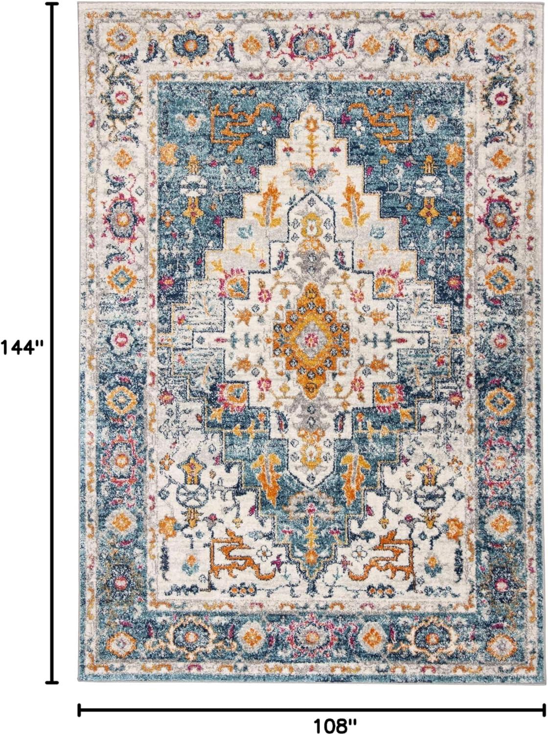 image:imageSAFAVIEH Madison Collection Area Rug 53 x 76 Turquoise amp Ivory Boho Chic Medallion Design NonShedding amp Easy Care Ideal for High Traffic Areas in Living Room Bedroom MAD156KTurquoiseIvory