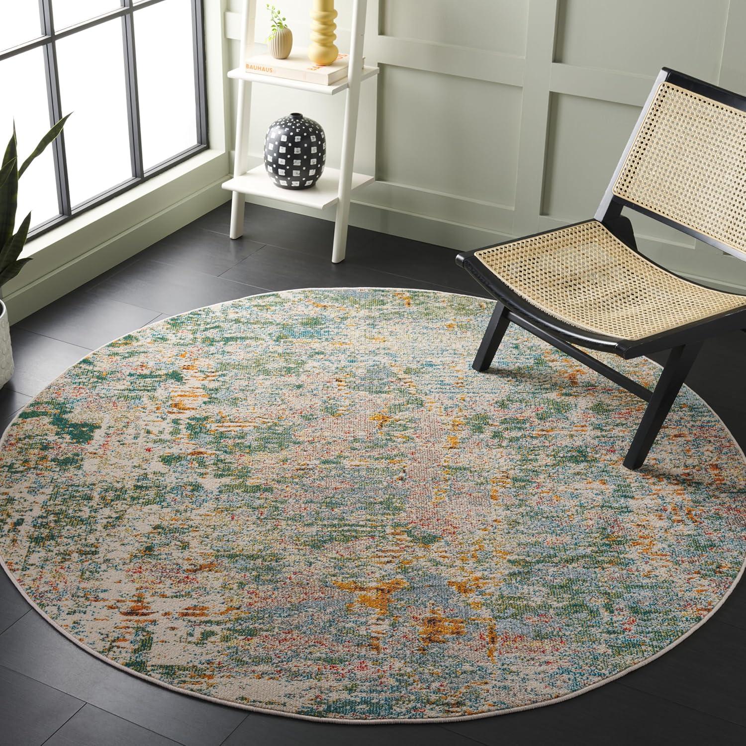image:imageSAFAVIEH Madison Collection Area Rug 6 x 9 Light Blue amp Beige Modern Abstract Design NonShedding amp Easy Care Ideal for High Traffic Areas in Living Room Bedroom MAD457BGreenGrey