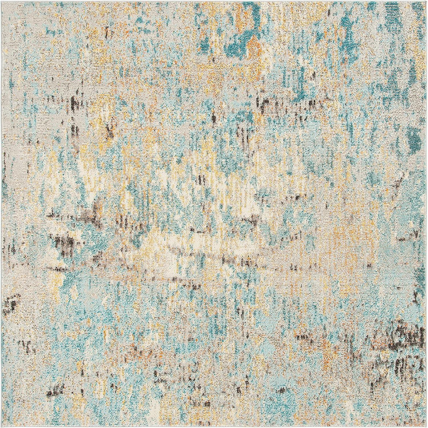 image:imageSAFAVIEH Madison Collection Area Rug 6 x 9 Light Blue amp Beige Modern Abstract Design NonShedding amp Easy Care Ideal for High Traffic Areas in Living Room Bedroom MAD457BGreyBlue