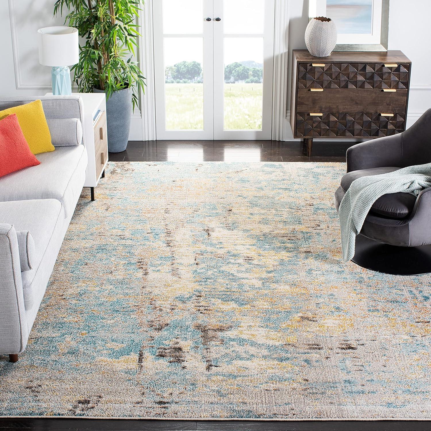 image:imageSAFAVIEH Madison Collection Area Rug 6 x 9 Light Blue amp Beige Modern Abstract Design NonShedding amp Easy Care Ideal for High Traffic Areas in Living Room Bedroom MAD457BGreyBlue