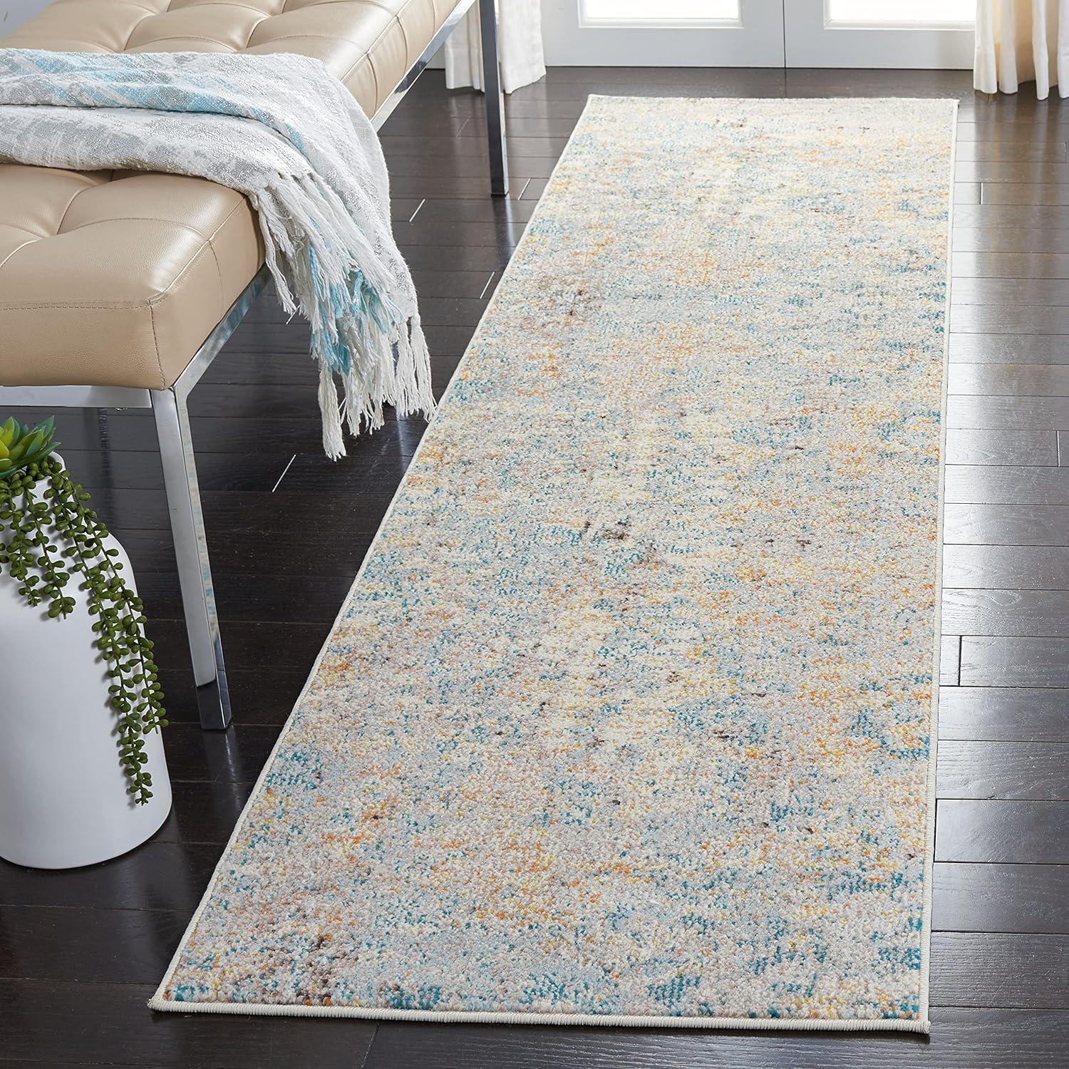 image:imageSAFAVIEH Madison Collection Area Rug 6 x 9 Light Blue amp Beige Modern Abstract Design NonShedding amp Easy Care Ideal for High Traffic Areas in Living Room Bedroom MAD457BGreyBlue