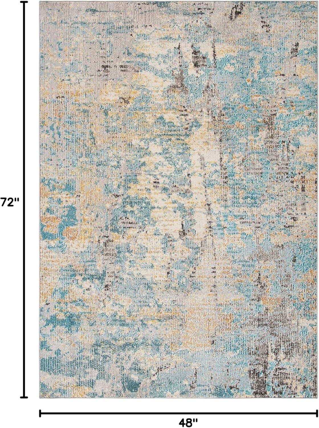 image:imageSAFAVIEH Madison Collection Area Rug 6 x 9 Light Blue amp Beige Modern Abstract Design NonShedding amp Easy Care Ideal for High Traffic Areas in Living Room Bedroom MAD457BGreyBlue