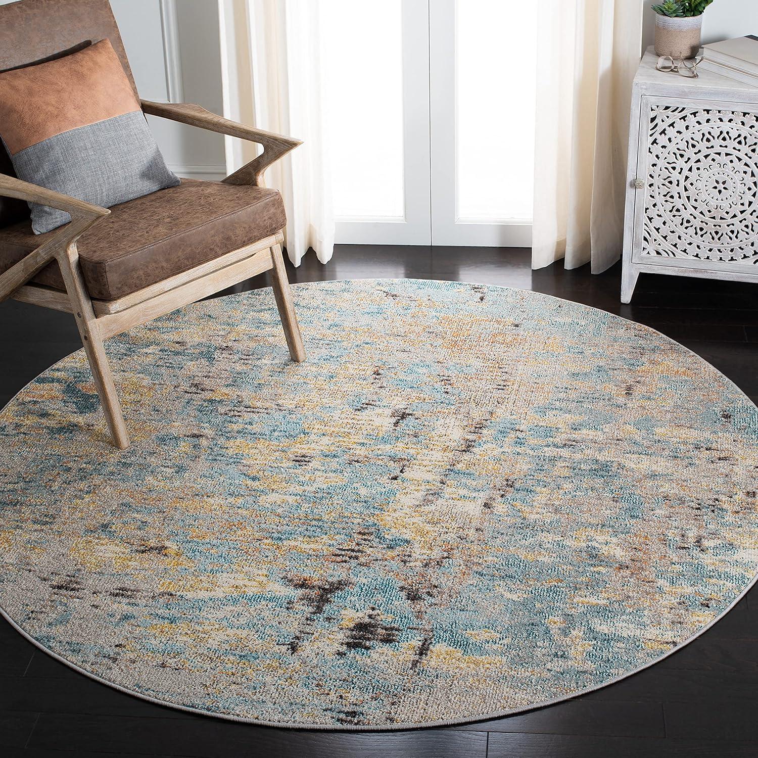 image:imageSAFAVIEH Madison Collection Area Rug 6 x 9 Light Blue amp Beige Modern Abstract Design NonShedding amp Easy Care Ideal for High Traffic Areas in Living Room Bedroom MAD457BGreyBlue