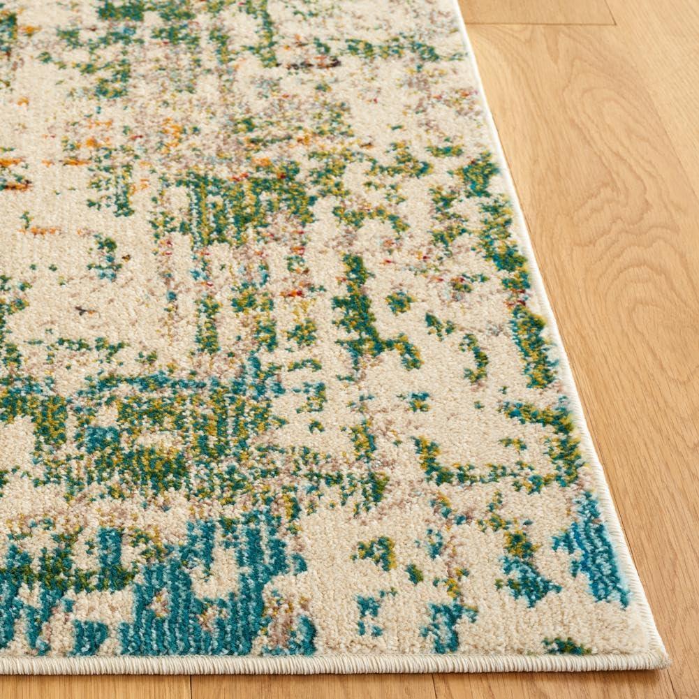 image:imageSAFAVIEH Madison Collection Area Rug 6 x 9 Light Blue amp Beige Modern Abstract Design NonShedding amp Easy Care Ideal for High Traffic Areas in Living Room Bedroom MAD457BGreenGrey
