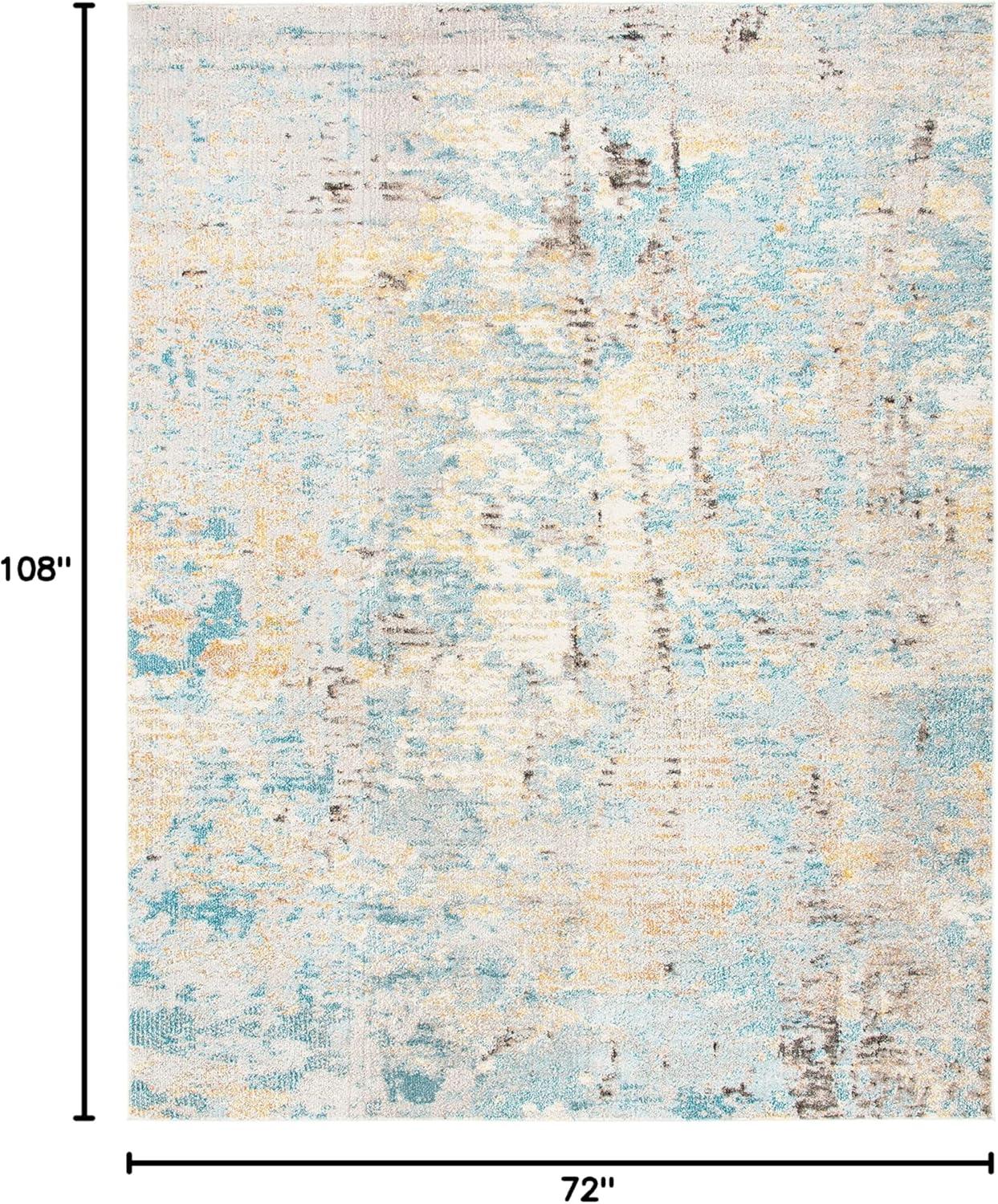image:imageSAFAVIEH Madison Collection Area Rug 6 x 9 Light Blue amp Beige Modern Abstract Design NonShedding amp Easy Care Ideal for High Traffic Areas in Living Room Bedroom MAD457BGreyBlue