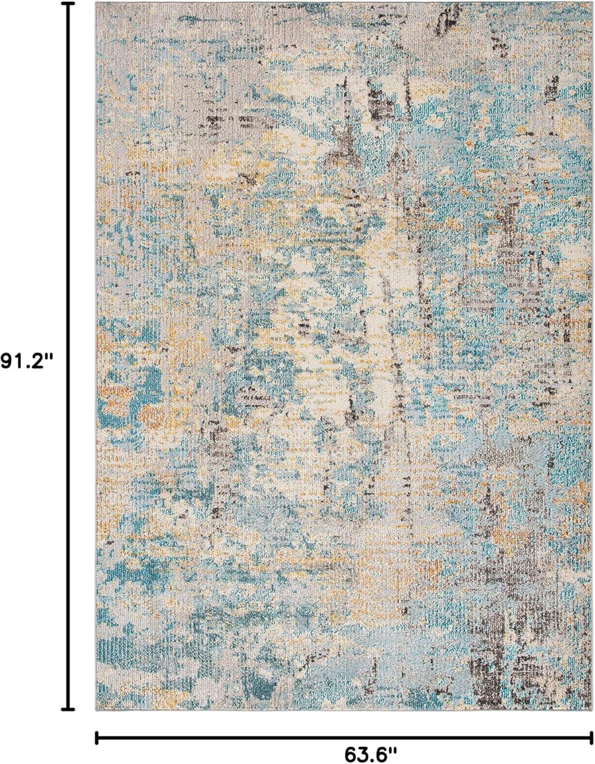 image:imageSAFAVIEH Madison Collection Area Rug 6 x 9 Light Blue amp Beige Modern Abstract Design NonShedding amp Easy Care Ideal for High Traffic Areas in Living Room Bedroom MAD457BGreyBlue